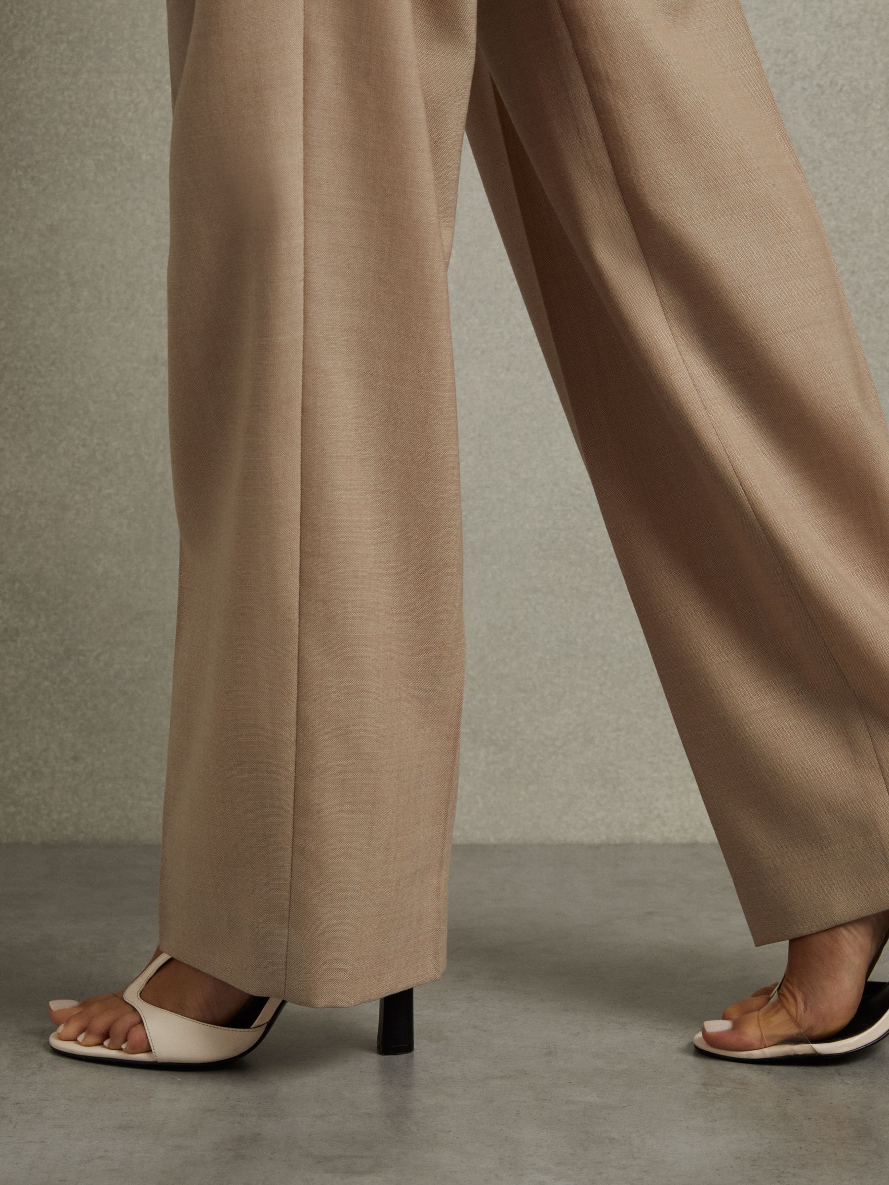 Leather Clear Strap Block Heels in White