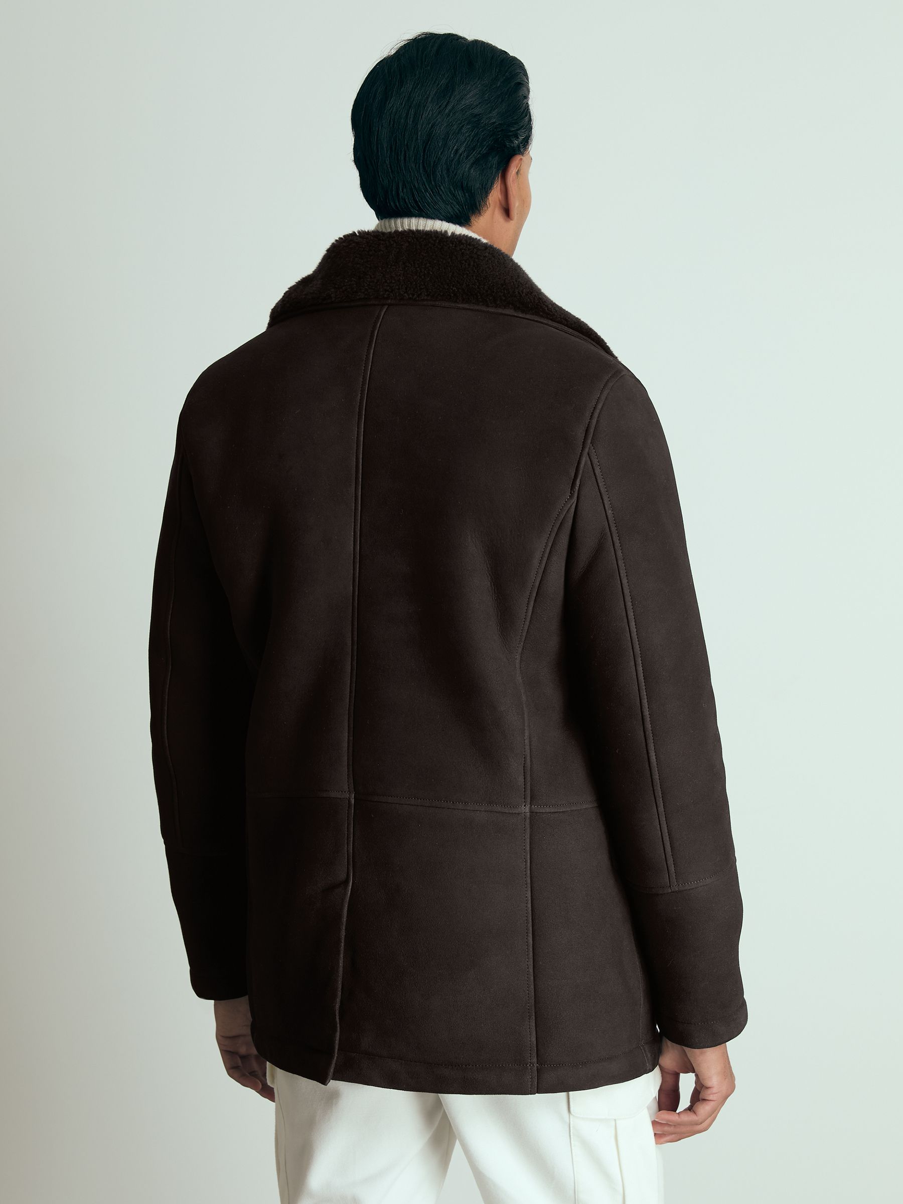 Atelier Suede Shearling Jacket in Brown