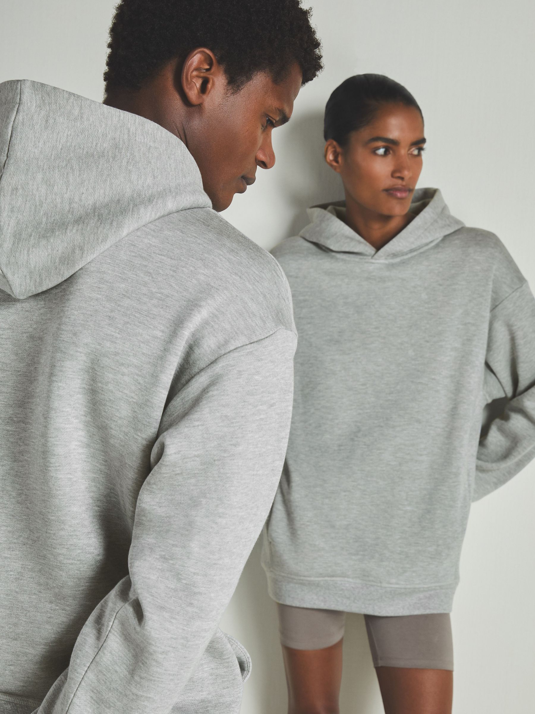 Reiss | Les 100 Ciels Modal-Blend Jersey Hoodie in Grey