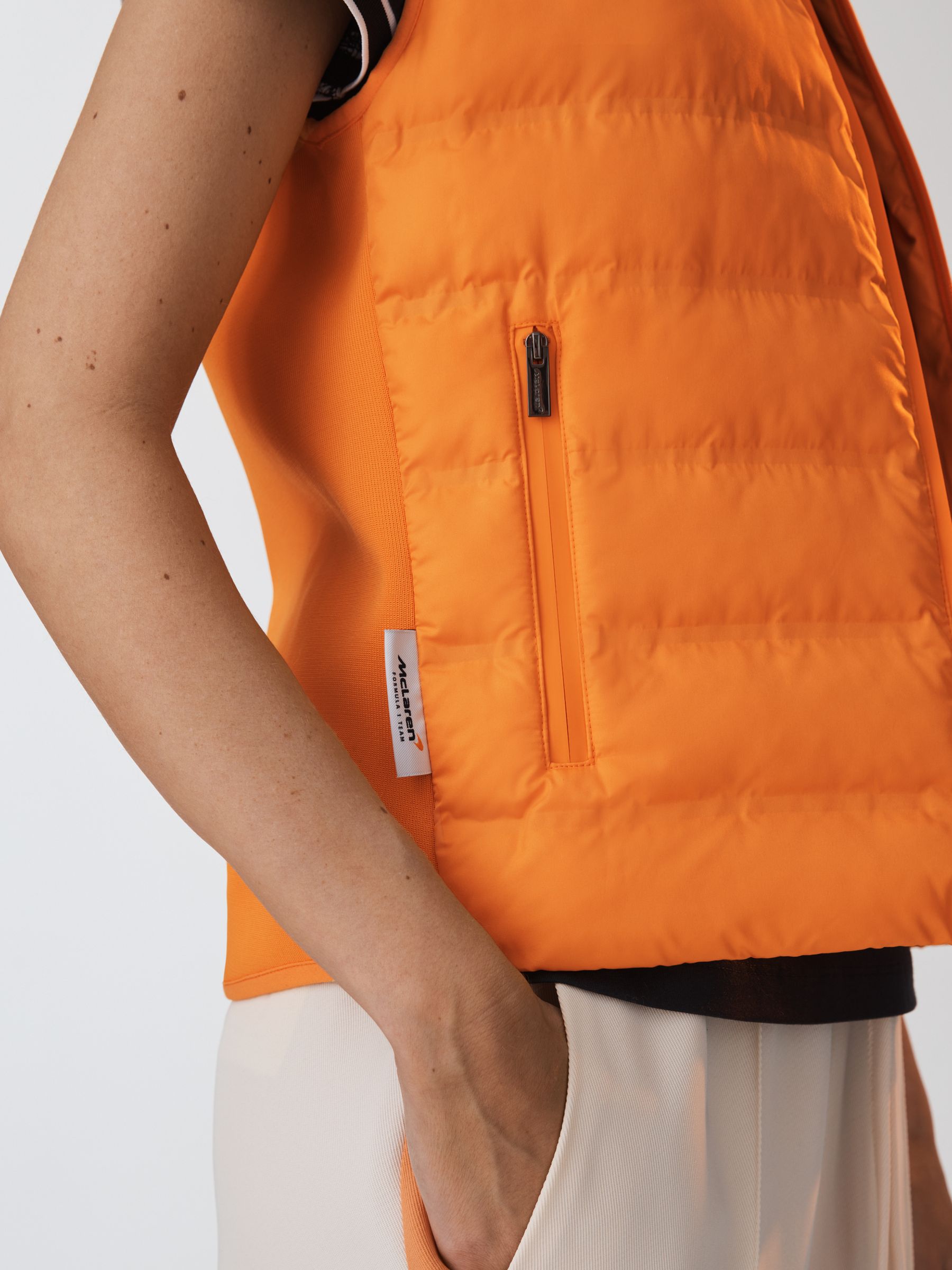 McLaren F1 Hybrid Quilt and Knit Gilet in Papaya