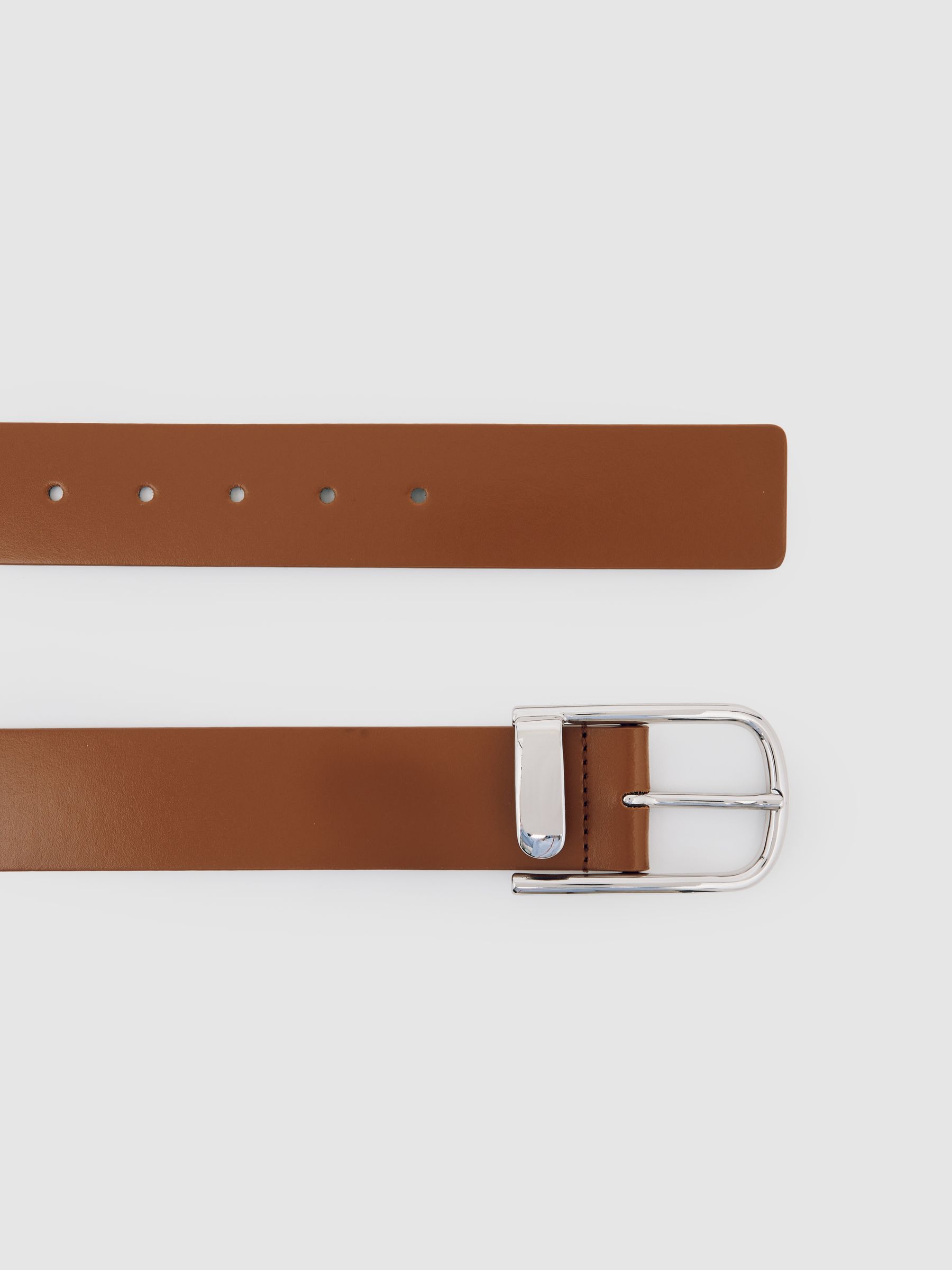 Leather Half Keeper Belt in Tan