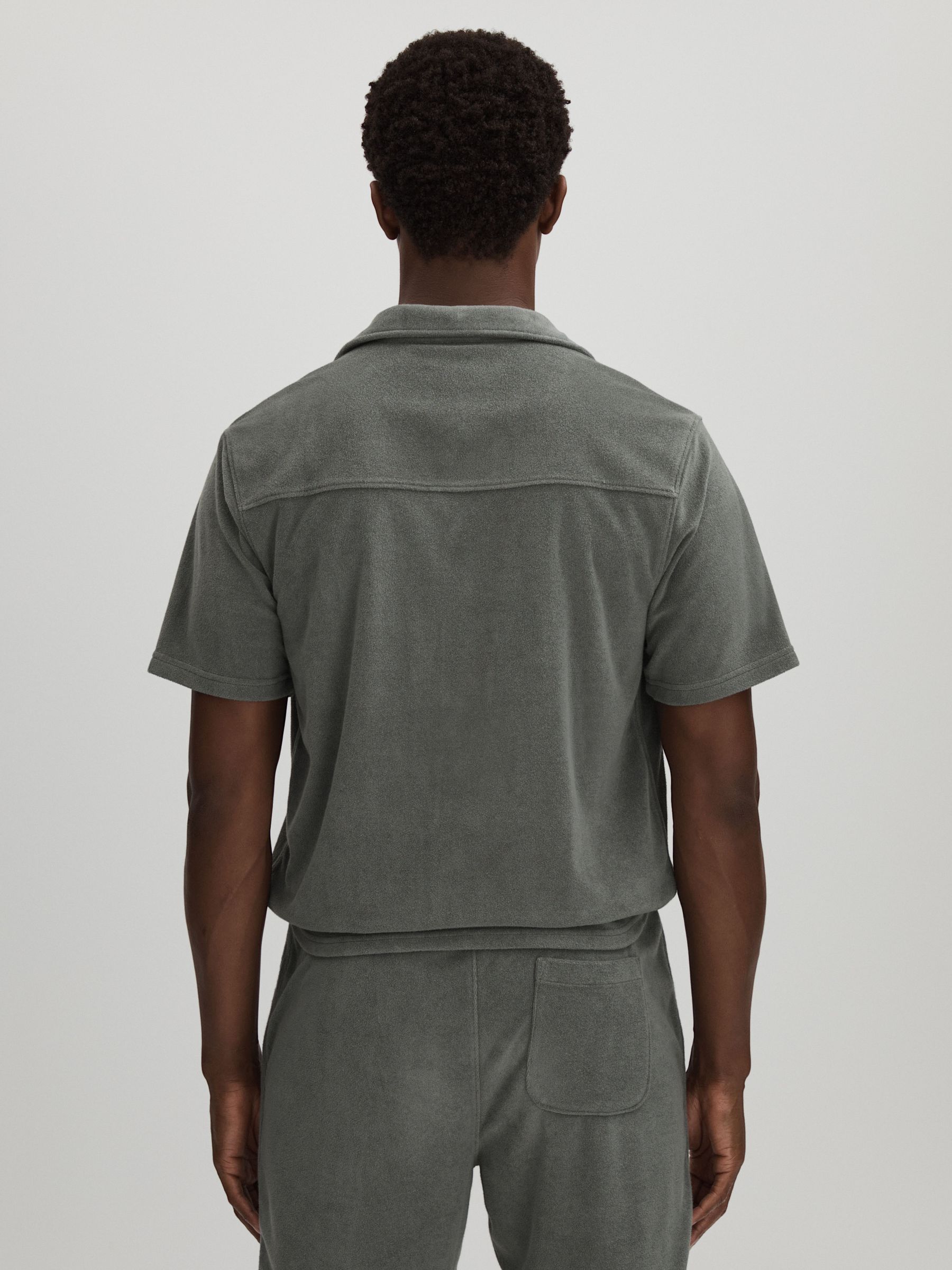 Paige Terry Cuban Collar Shirt in Grey