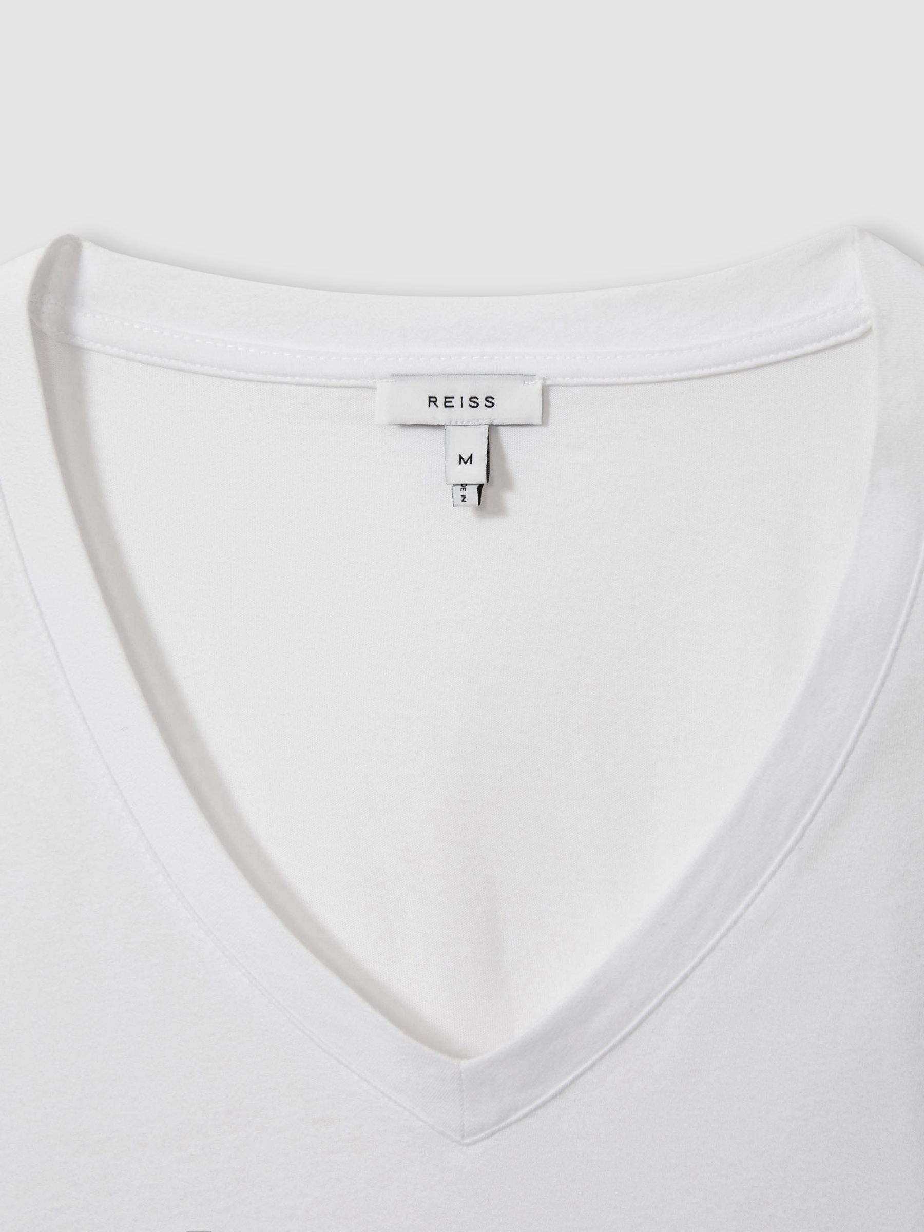 Cotton-Jersey V-Neck T-Shirt in White