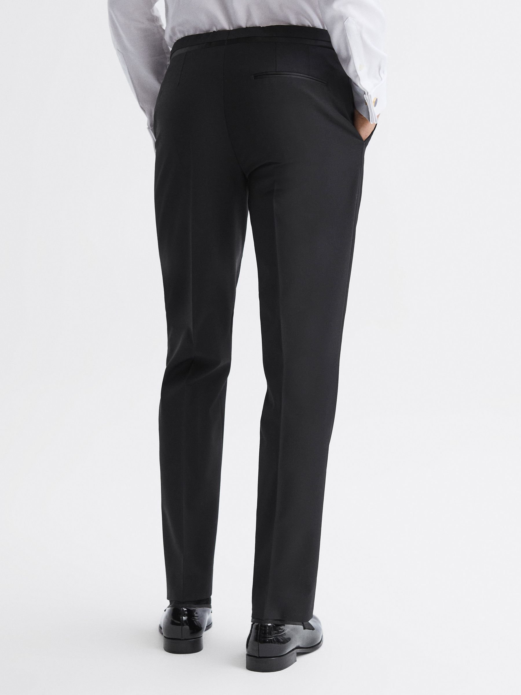 Modern Fit Tuxedo Trousers in Black
