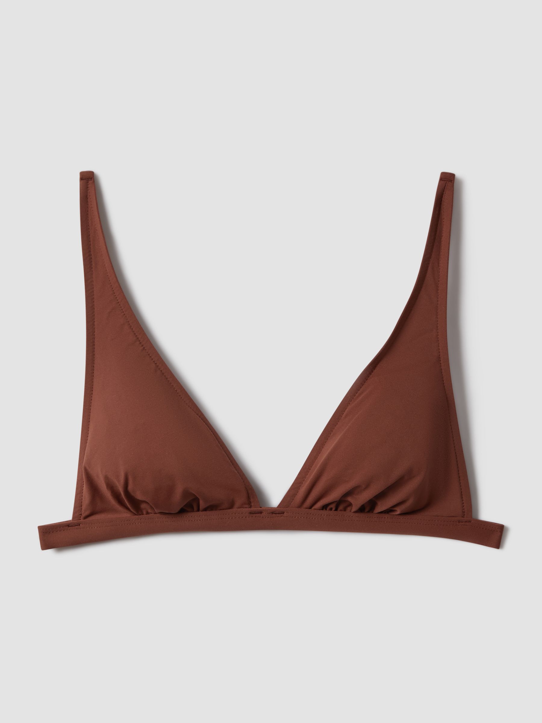 Bondi Born Plunge Neck Bikini Top in Copper