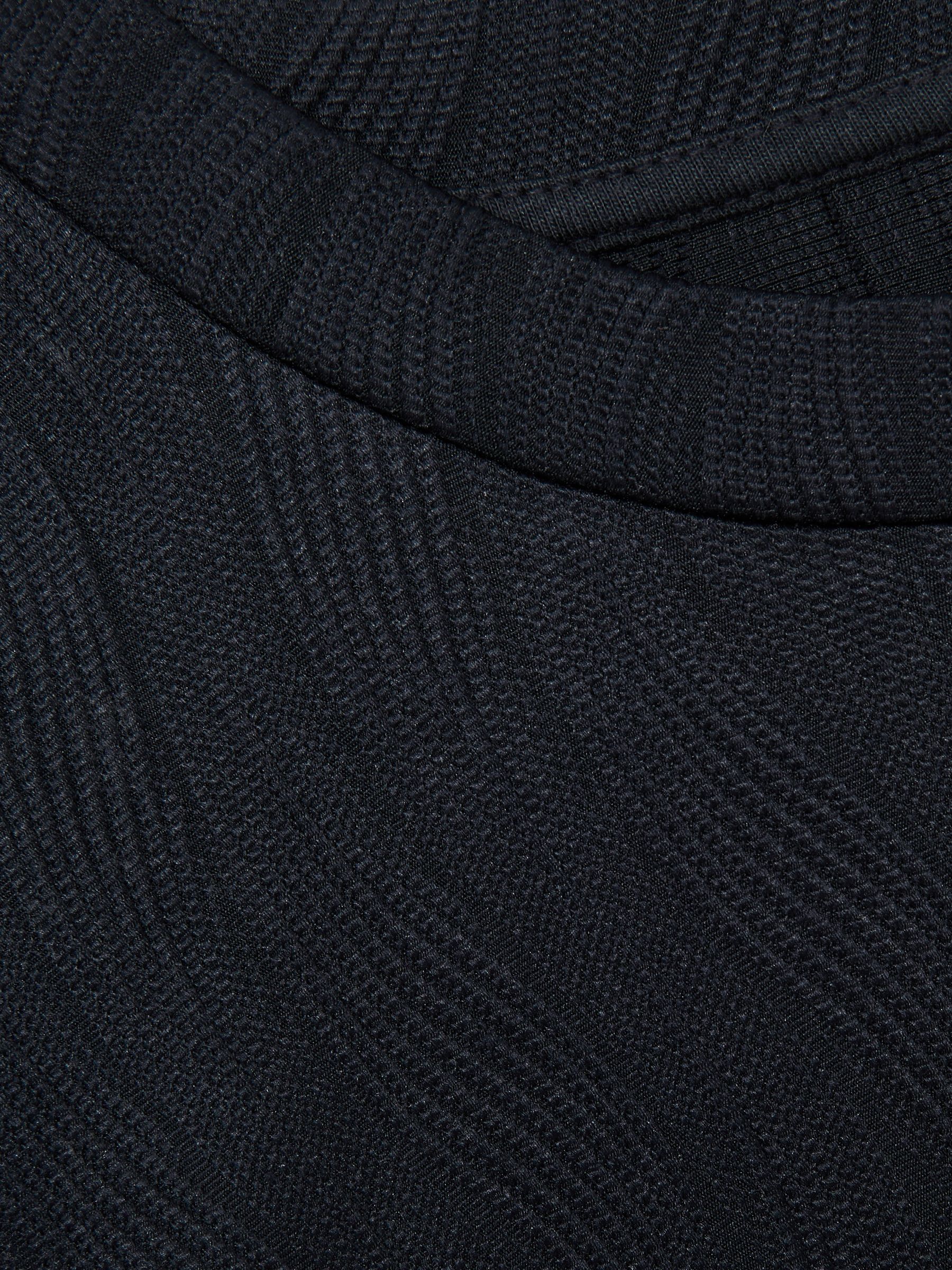 Oversized Wave-Jacquard T-Shirt in Navy