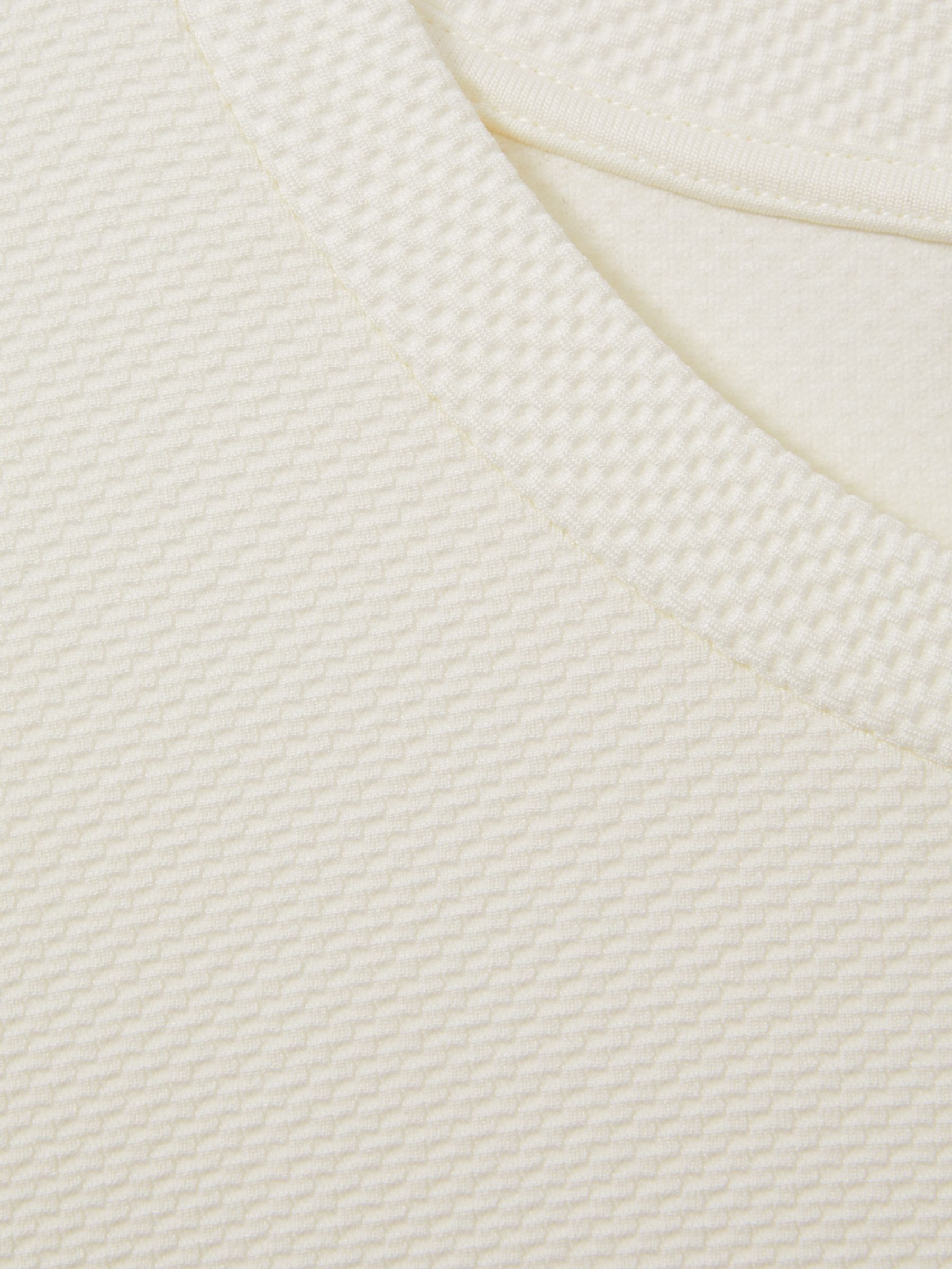 Textured Crew-Neck T-Shirt in Off White