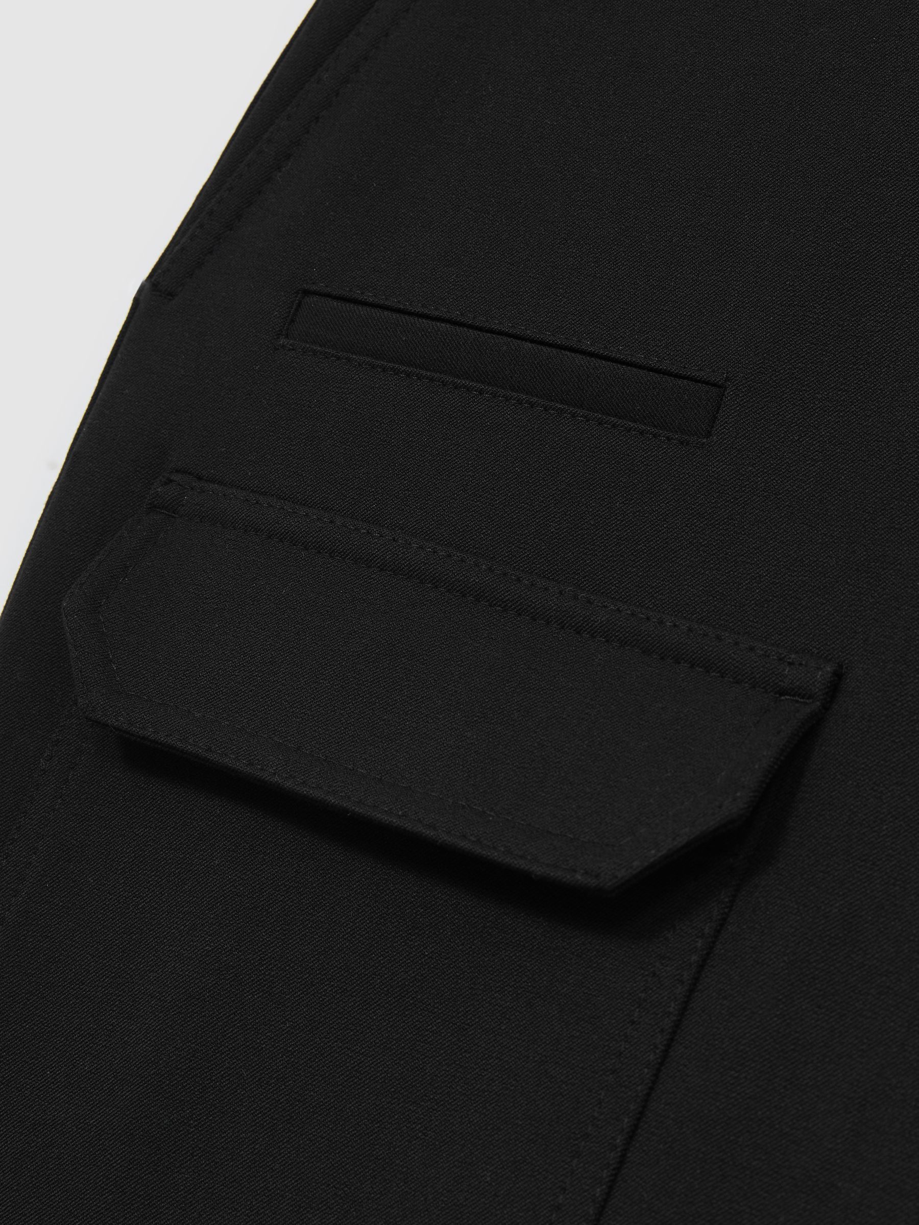 Petite Wide-Leg Combat Trousers in Black