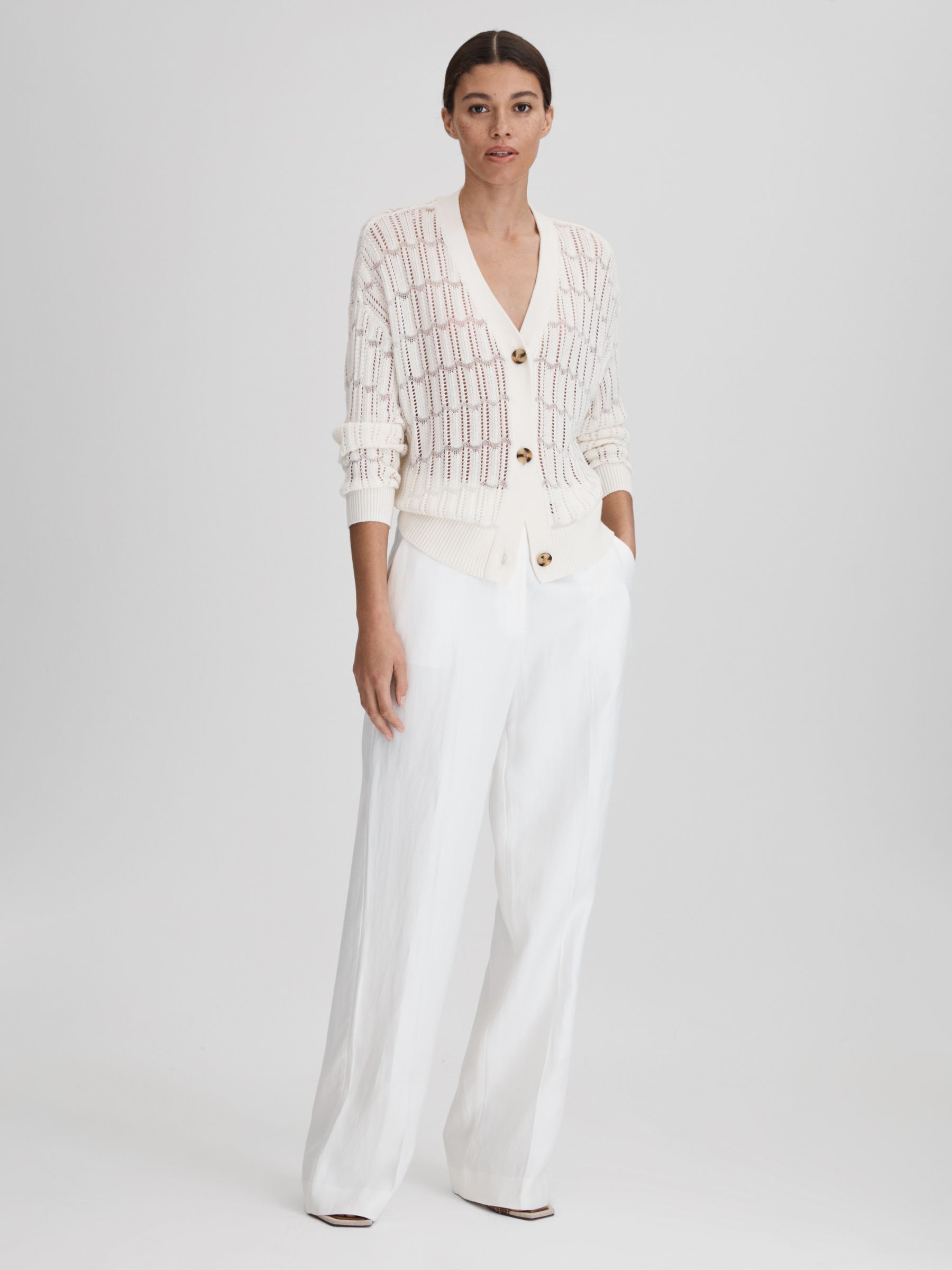 Crochet Cardigan in Ivory