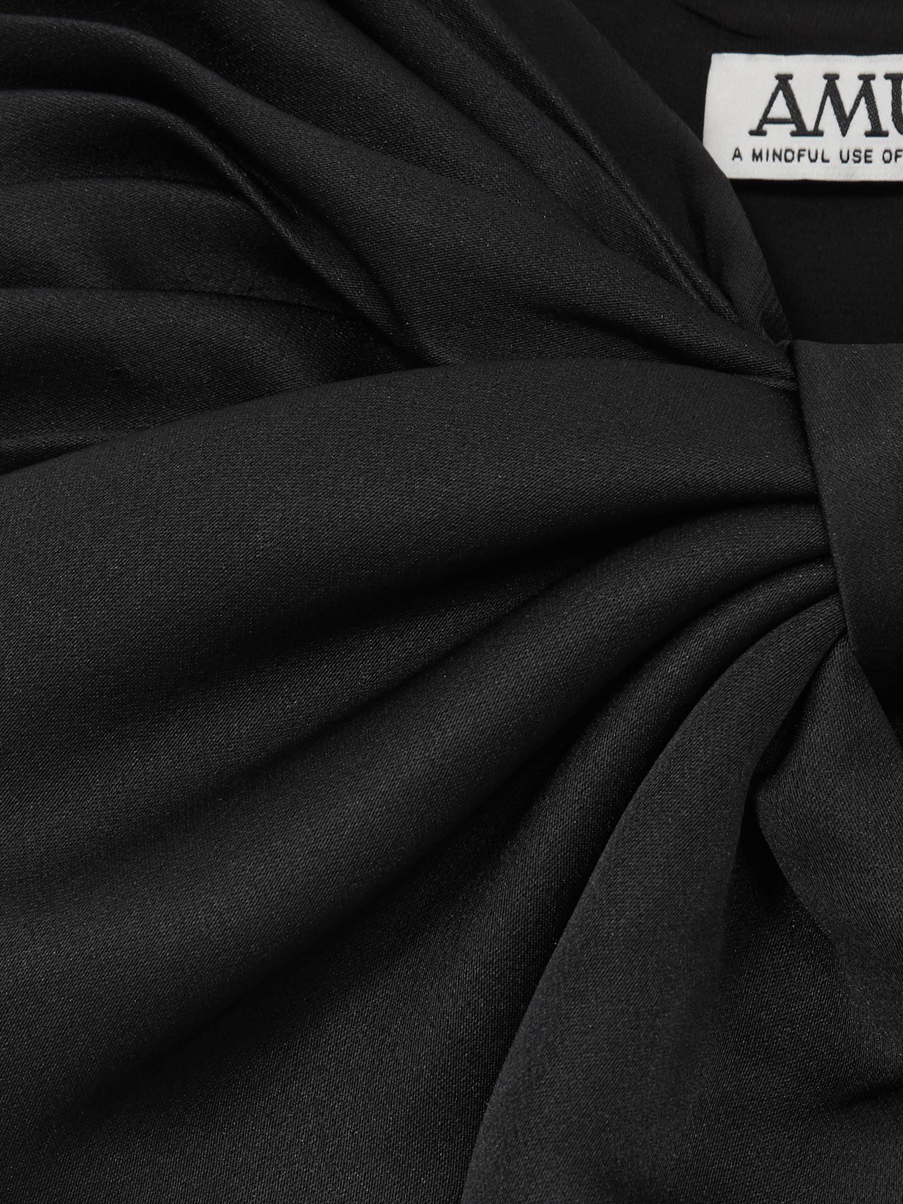 Amur Satin Babydoll Bow Dress in Black