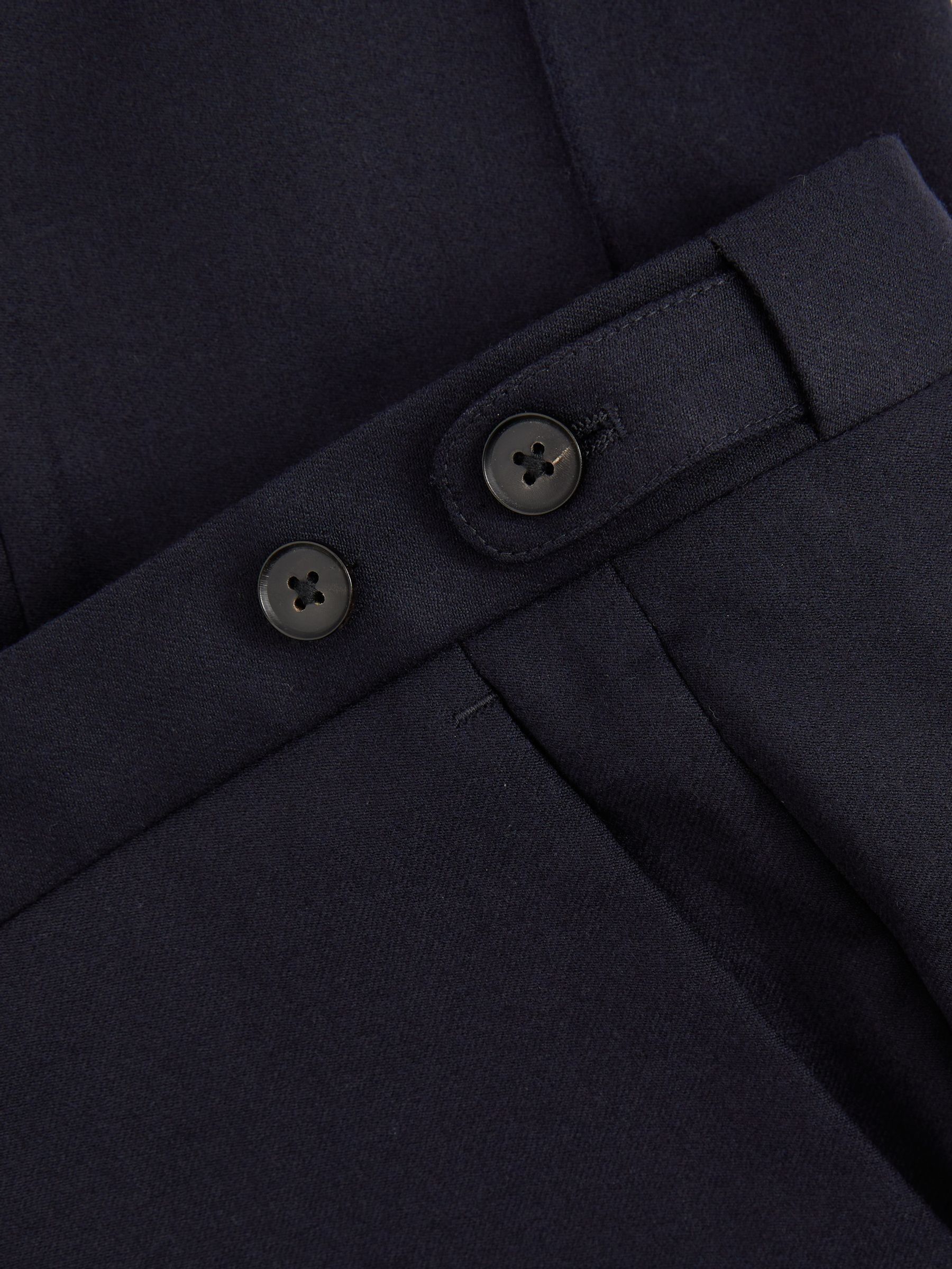 Wool-Blend Flannel Suit Trousers in Navy