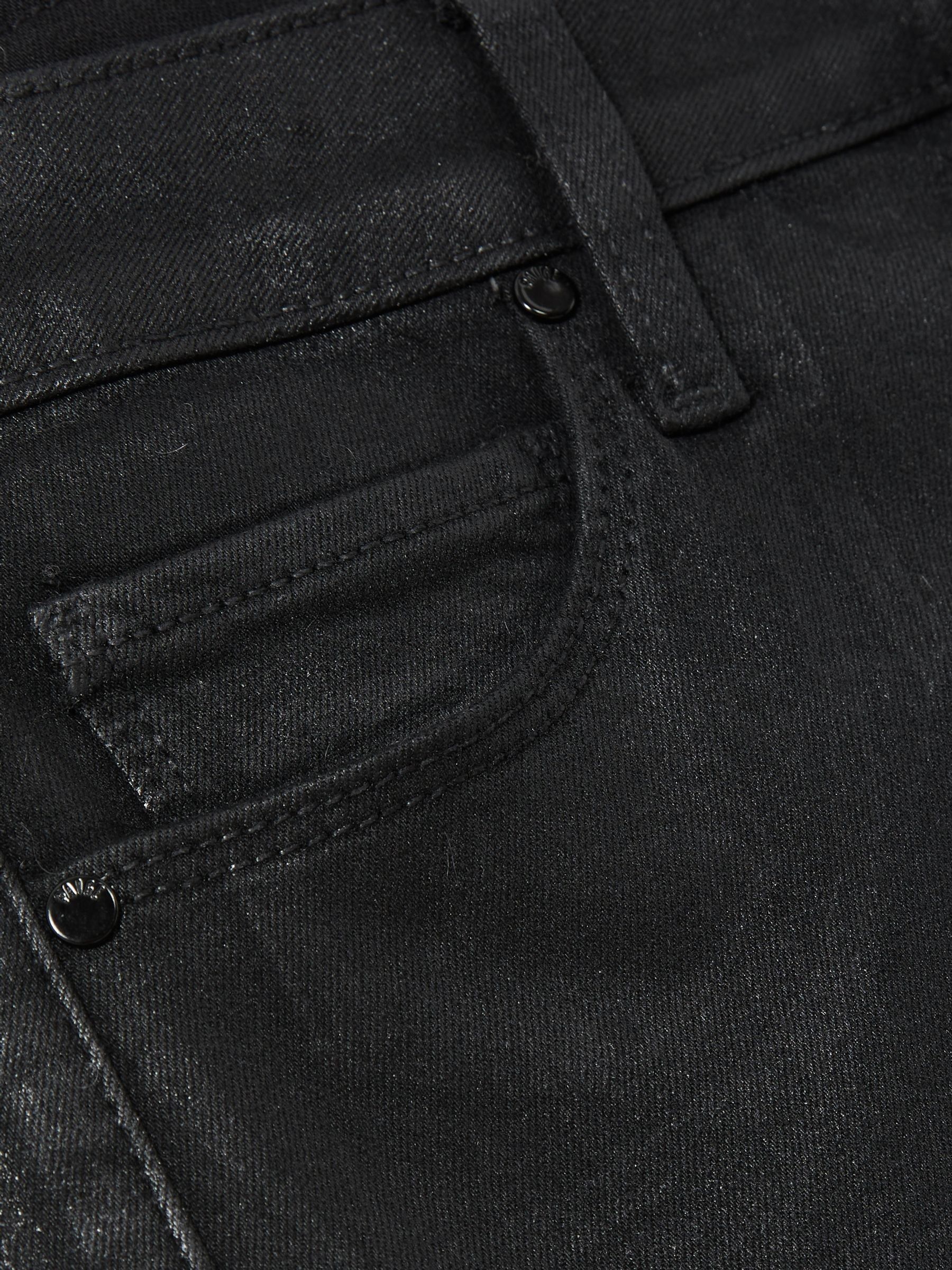 Paige Coated Straight-Leg Jeans in Black