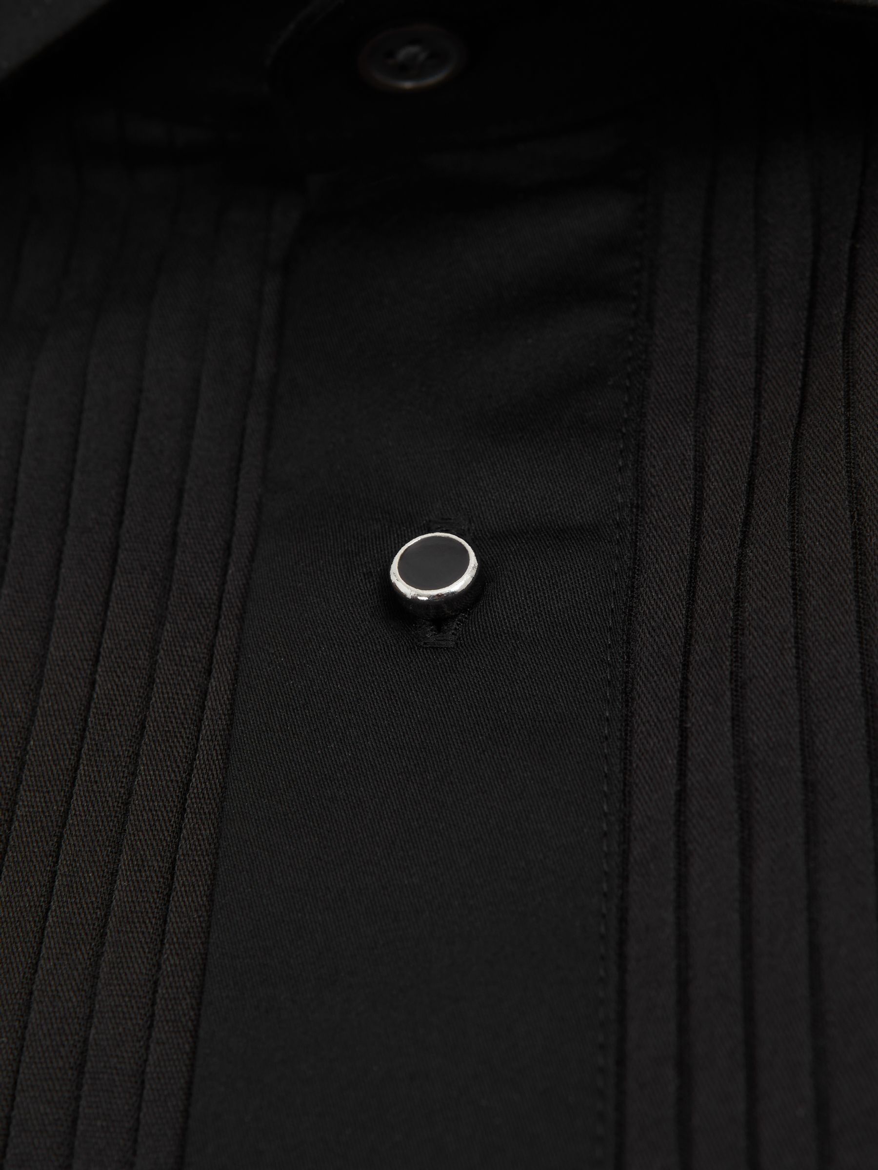Slim Fit Cotton Dinner Shirt in Black