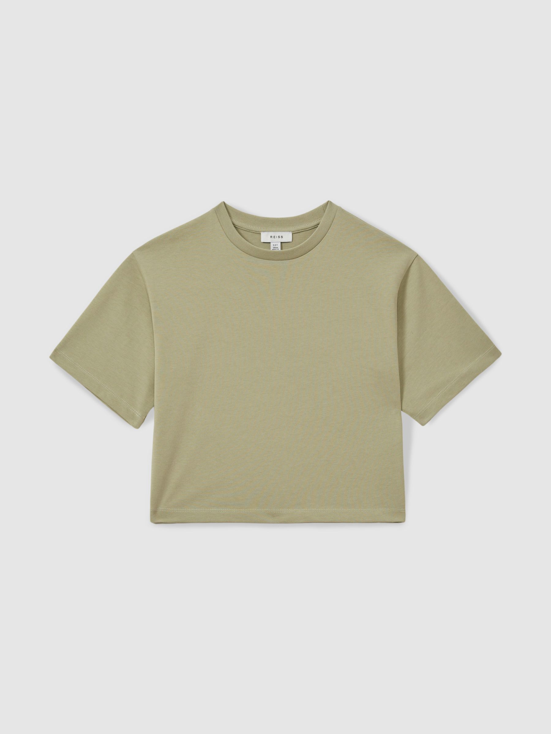 9-13 yrs Oversized Cotton Crew-Neck T-Shirt in Sage
