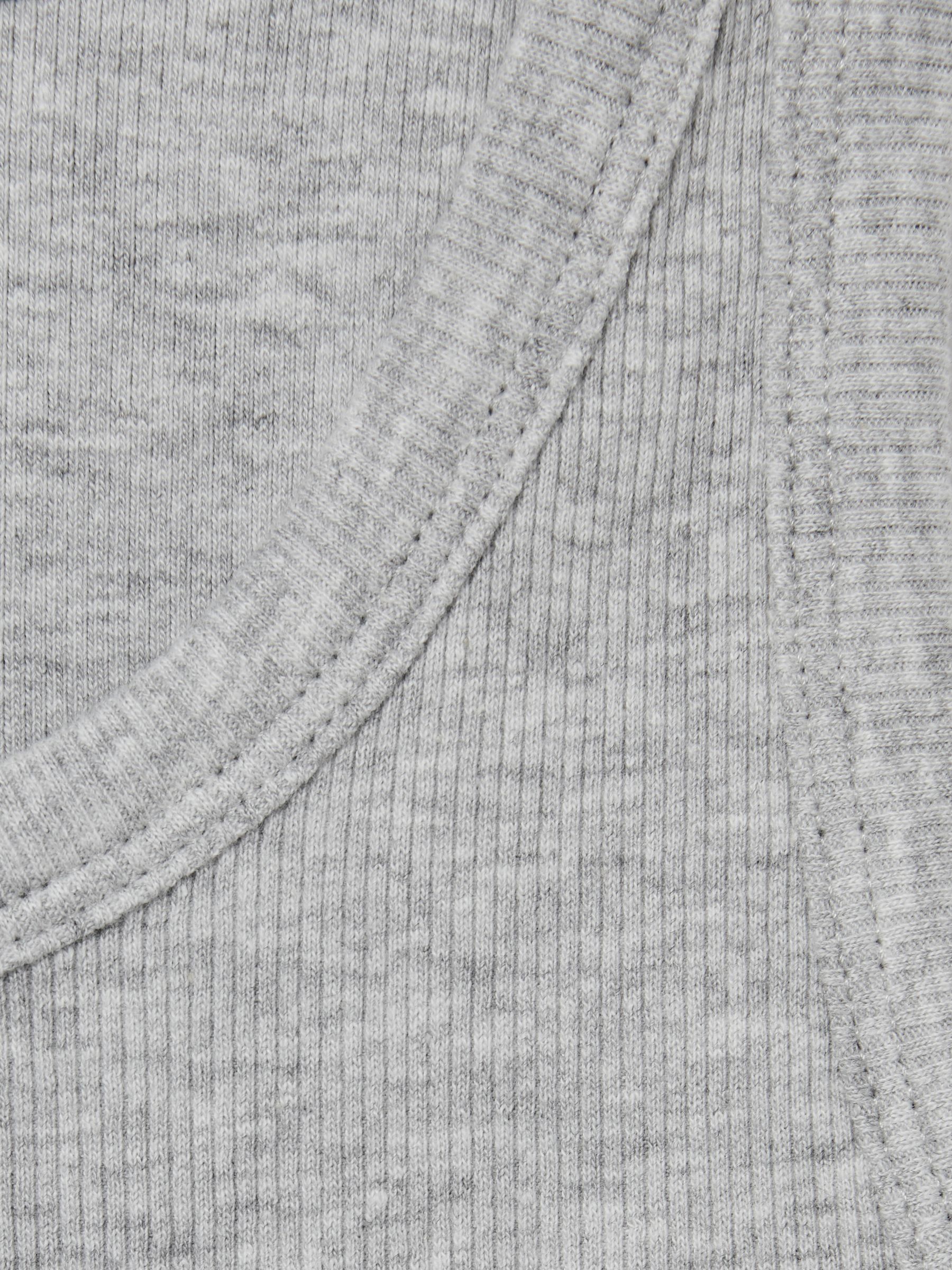 4-9 yrs Cotton Blend Ribbed Vest in Grey