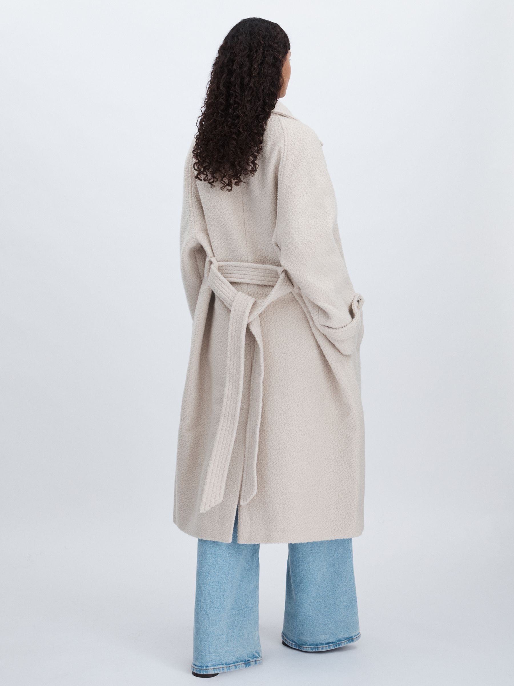 Meotine Wool-Blend Bouclé Coat in Cream