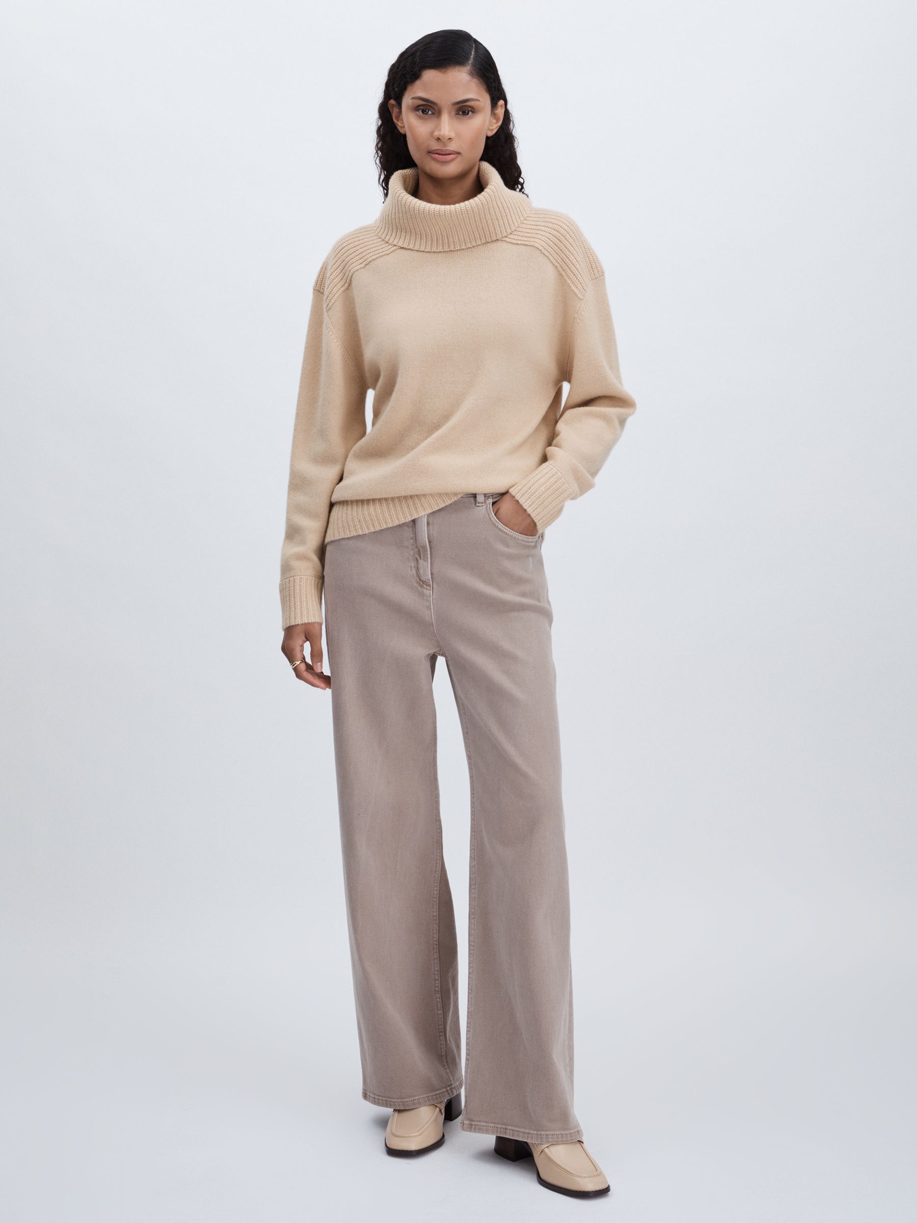 Madeleine Thompson Wool-Cashmere Roll-Neck Jumper in Buttermilk