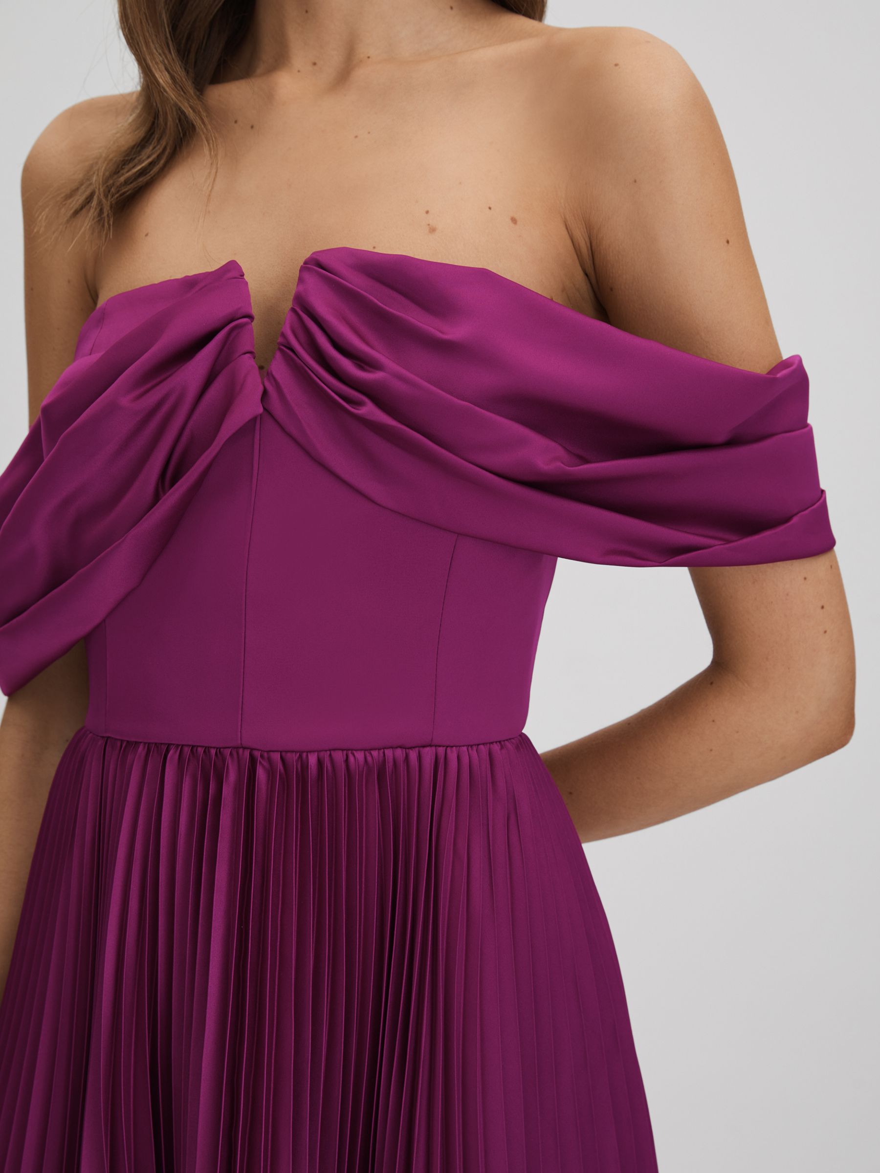 Amur Off-The-Shoulder Mini Dress in Purple