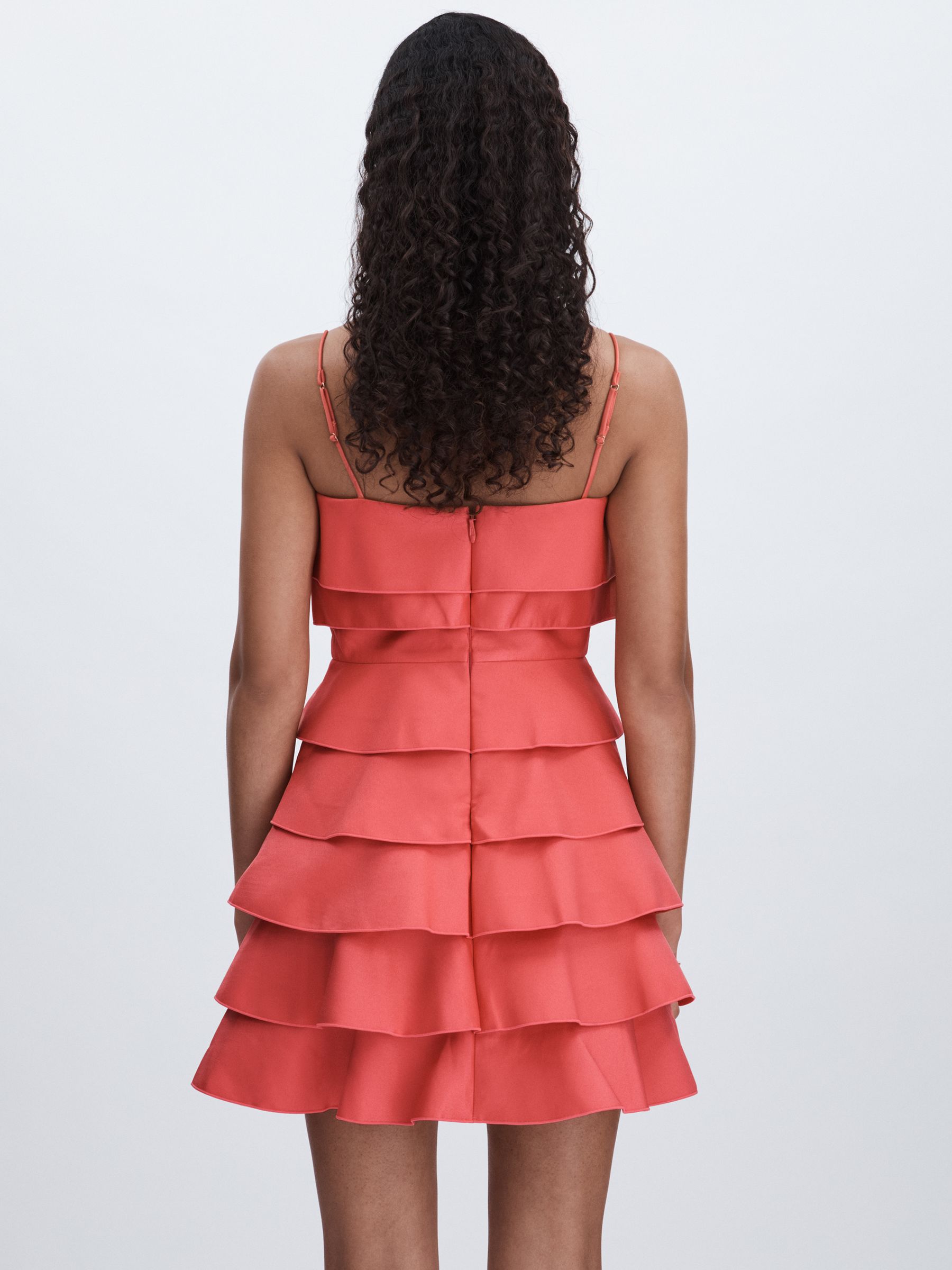 Acler Tiered Frill Mini Dress in Red