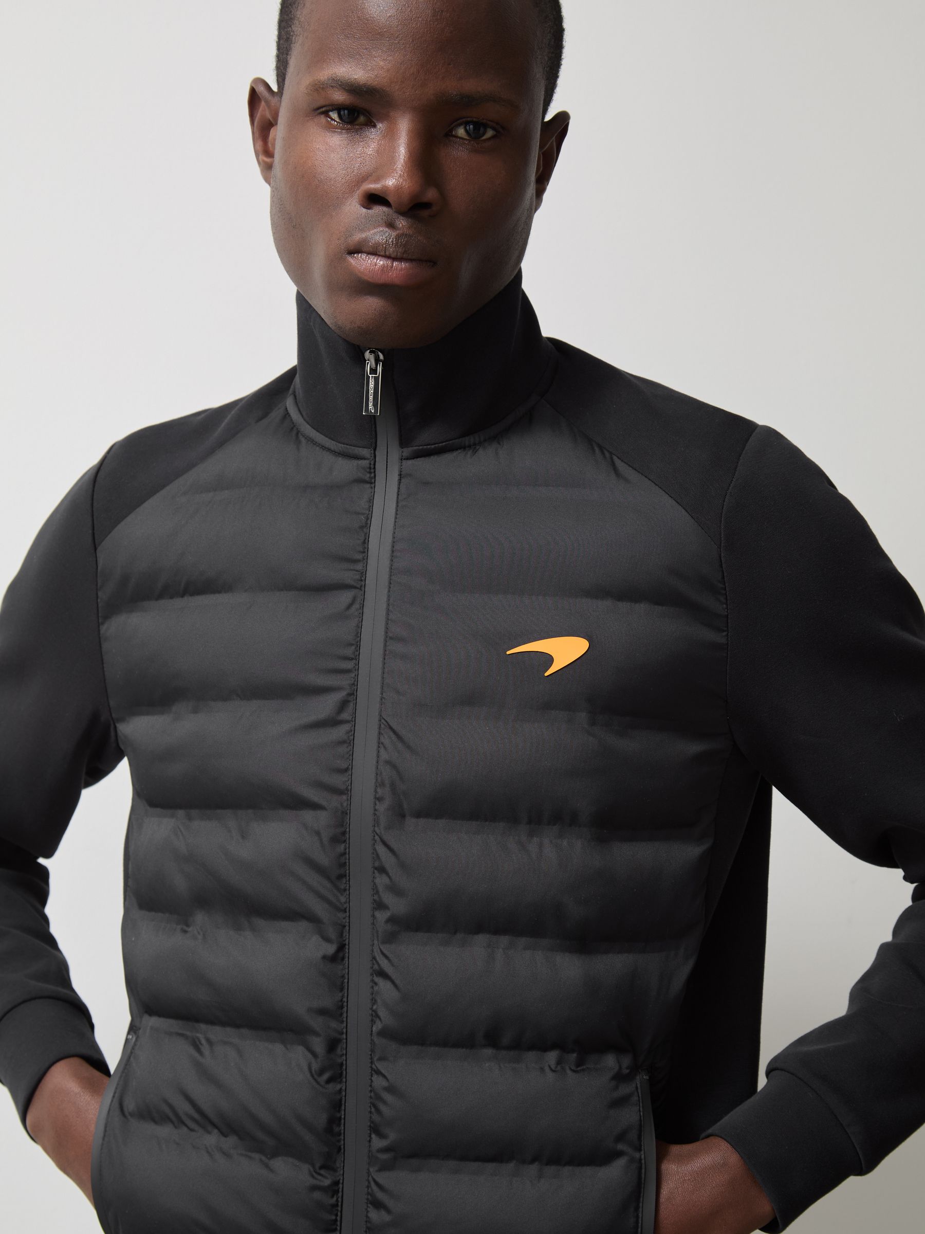 McLaren F1 Team Quilted Hybrid Jacket in Black