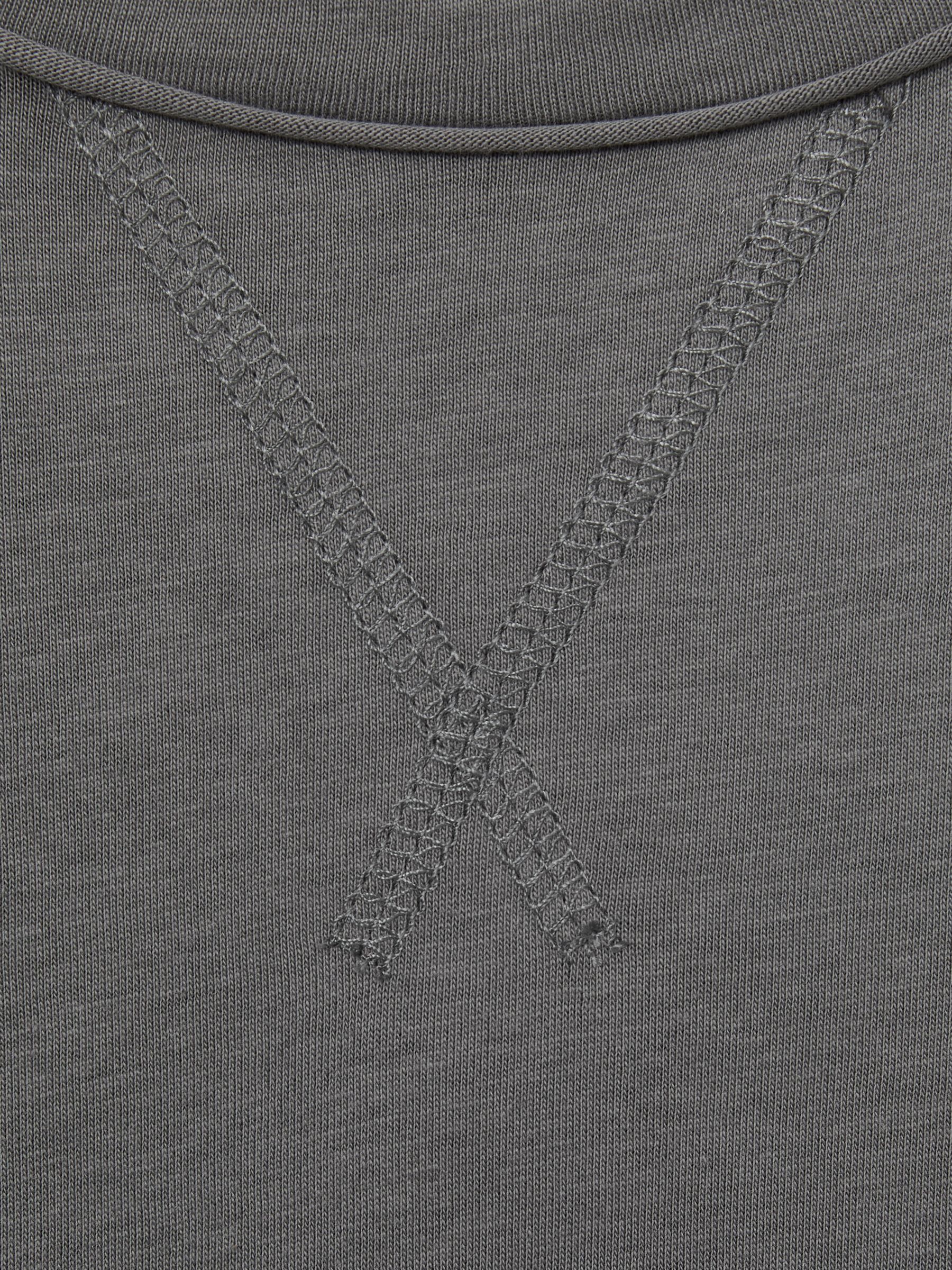 9-13 yrs Cotton-Jersey Cap-Sleeve Dress in Grey