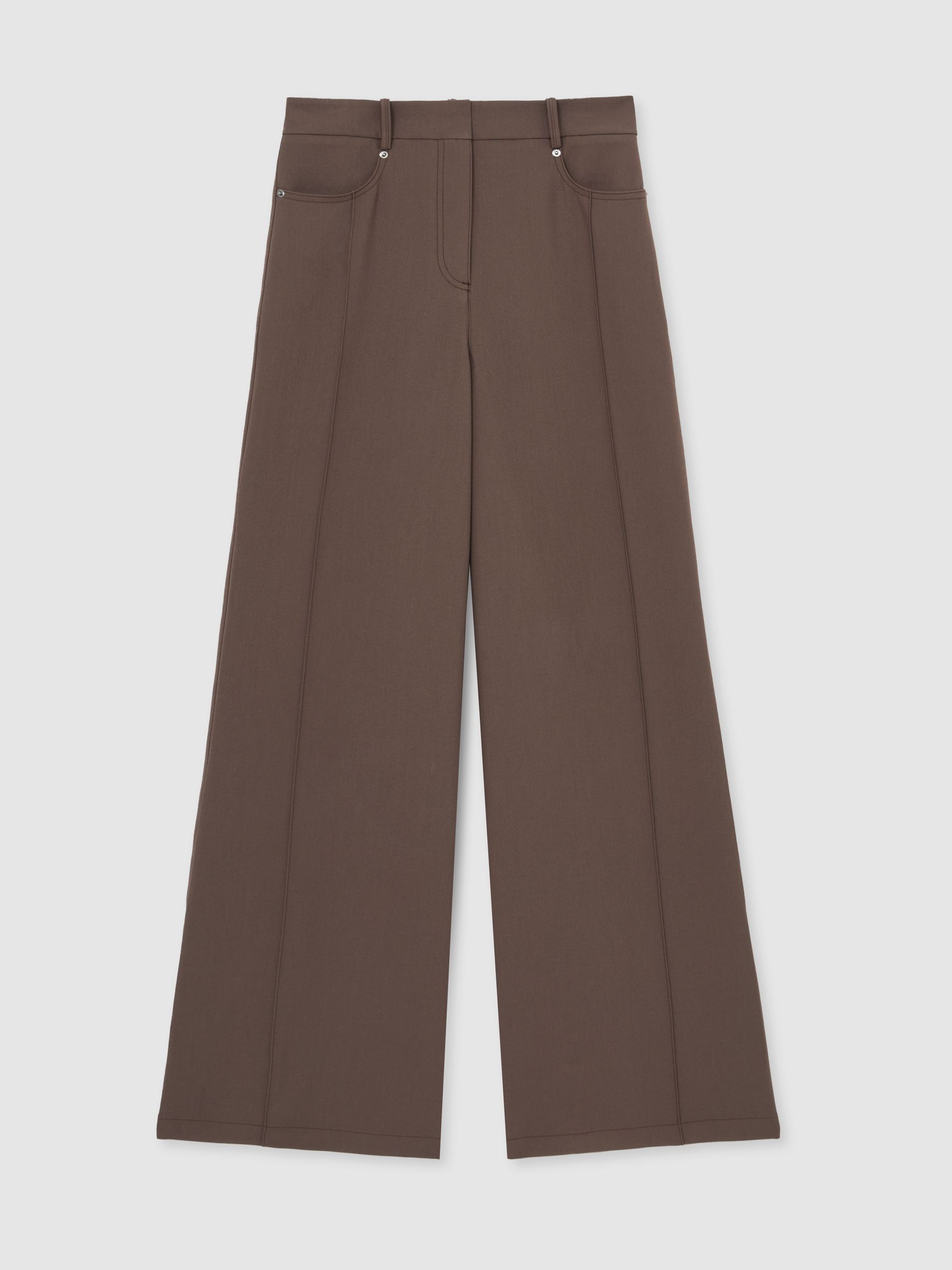 Petite Palazzo Tailored Trousers in Mink Neutral