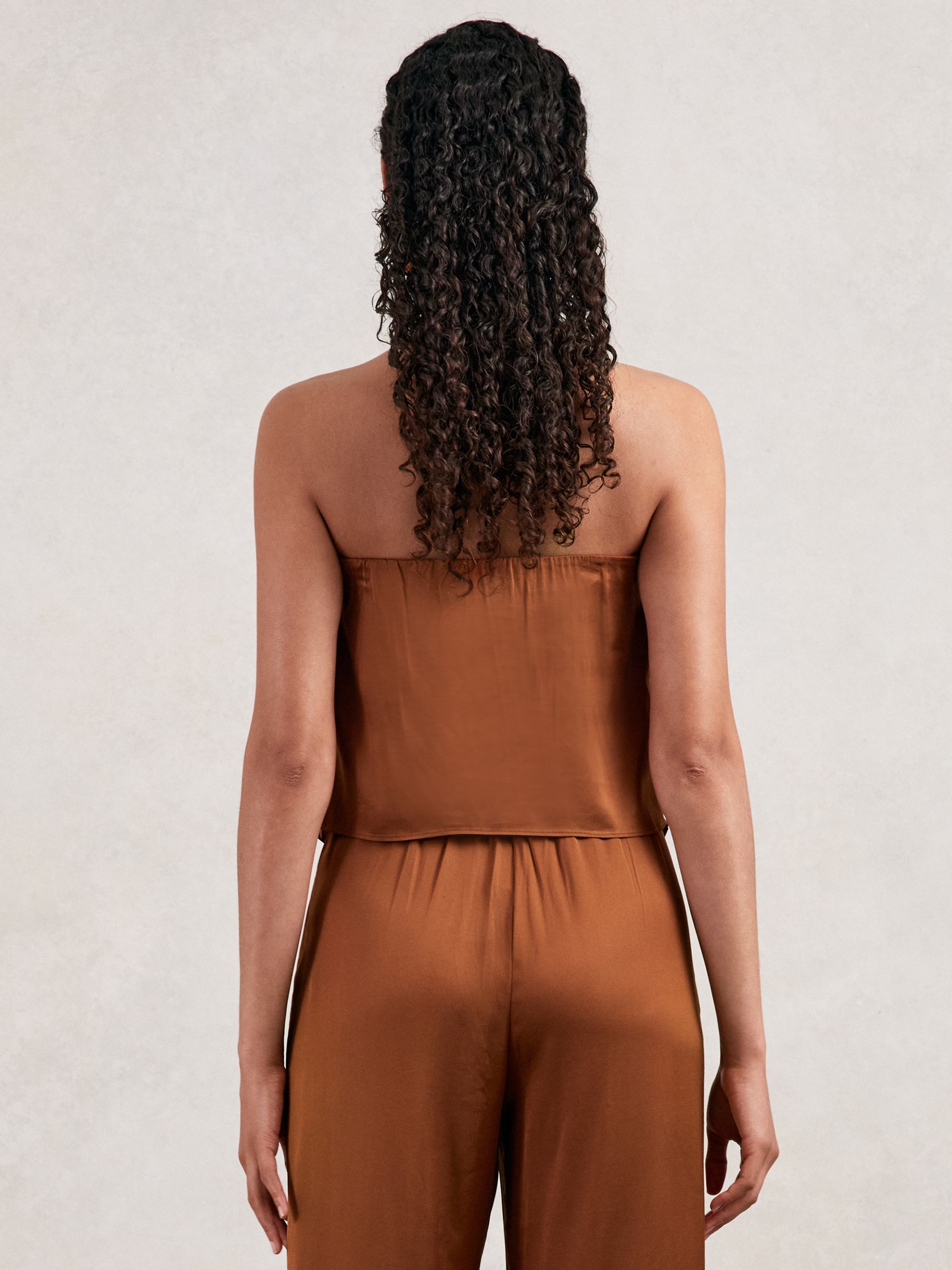 Good American Satin Handkerchief Top in Copper