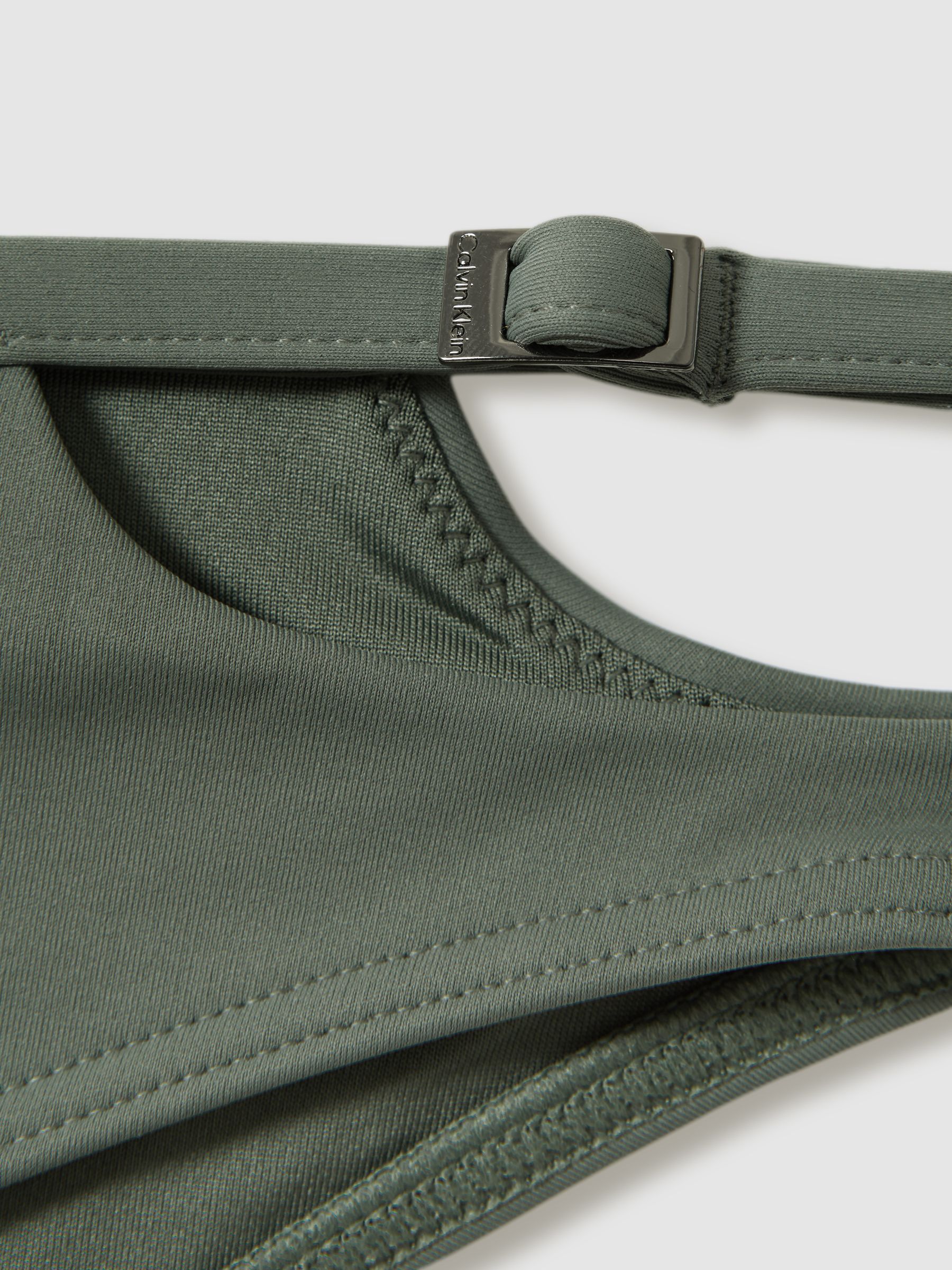 Calvin Klein Underwear Asymmetric Cut-Out Bikini Bottoms in Wetlands Green