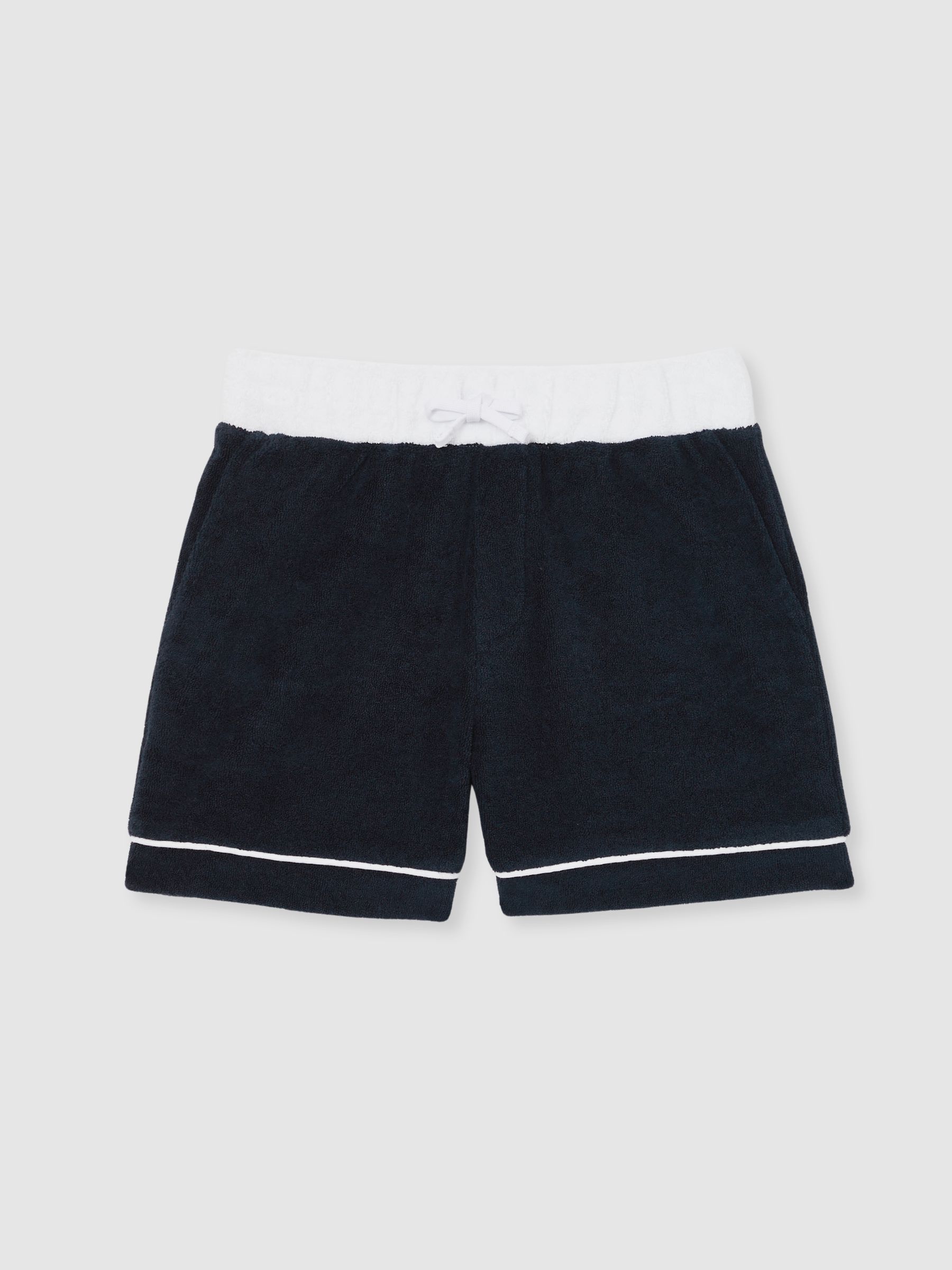 9-13 yrs Velour Colour-Block Shorts in Blue Multi