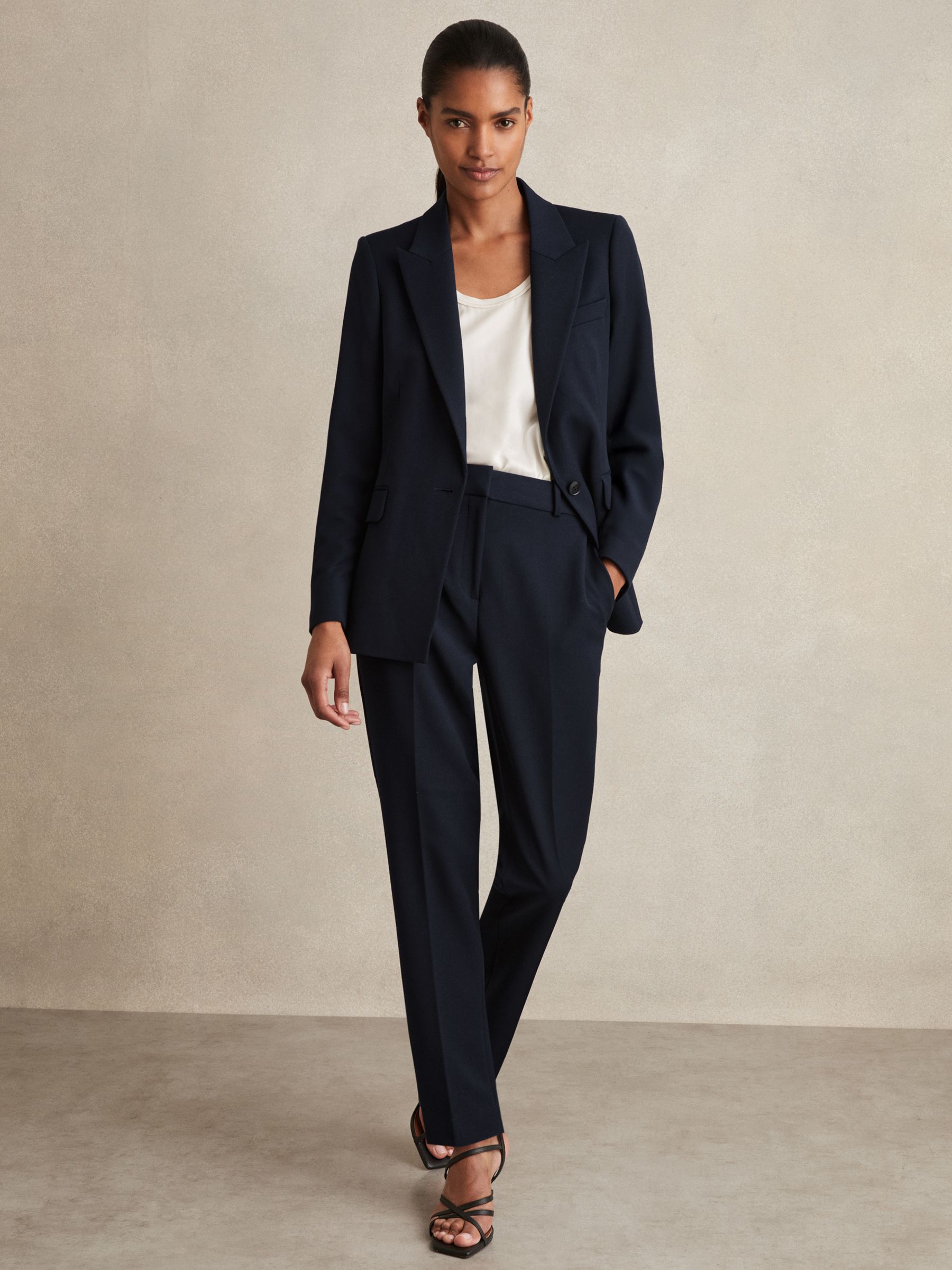 Slim Fit Suit Trousers in Navy