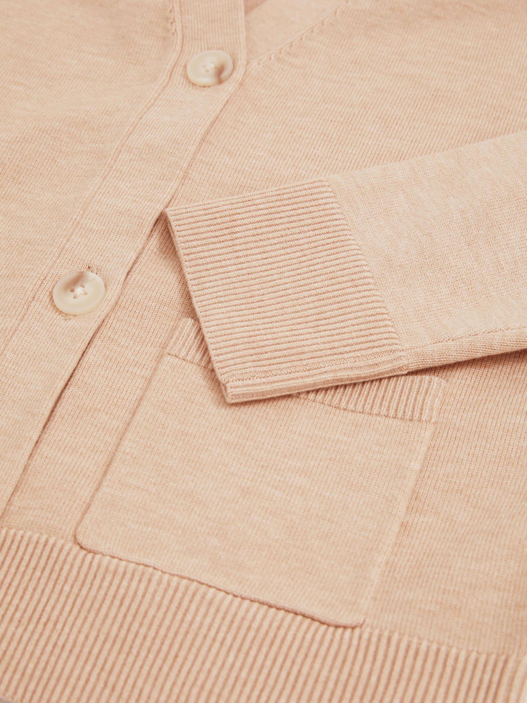 9-13 yrs Compact Knit Top And Cardigan Set in Camel