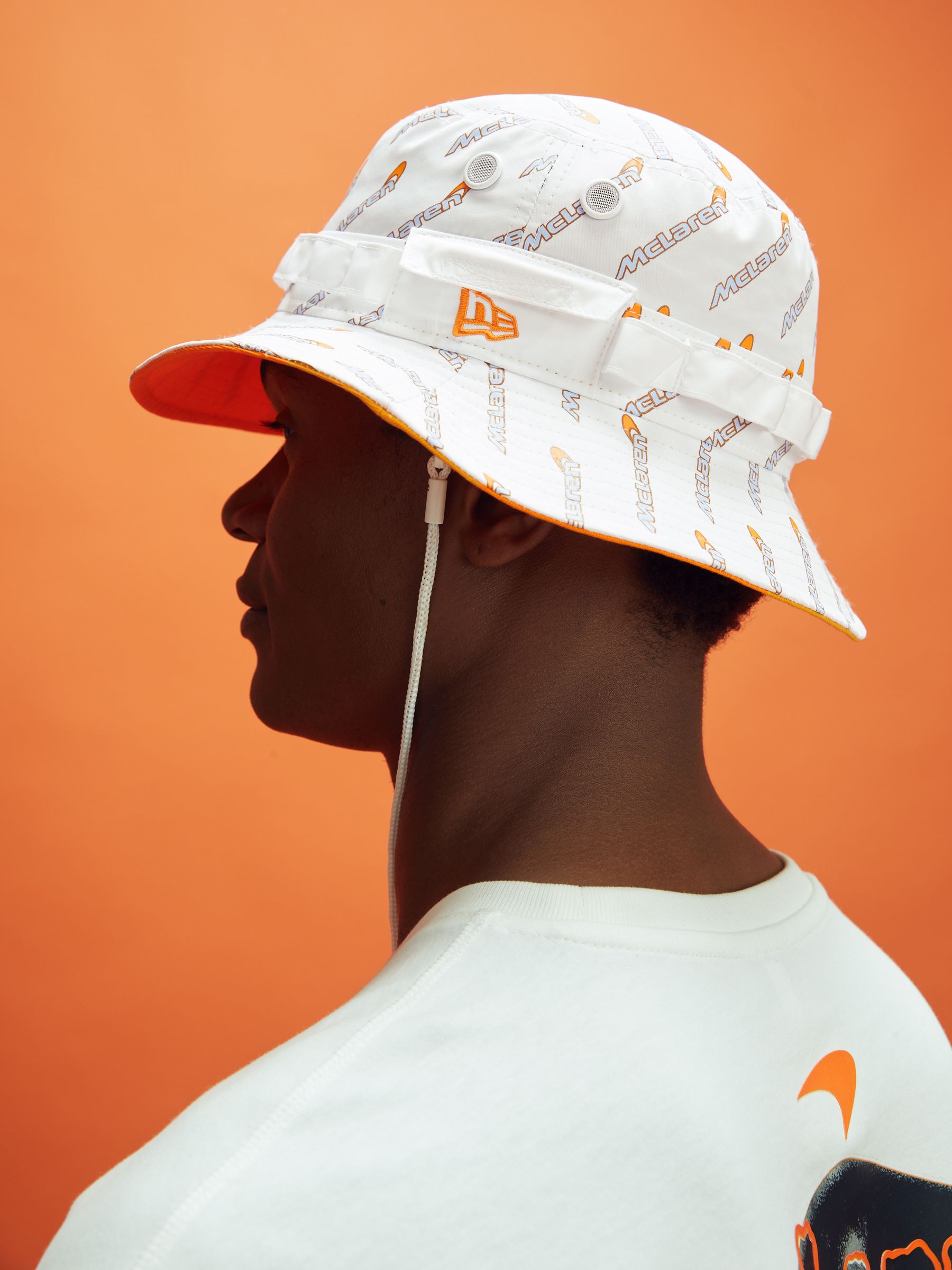 McLaren F1 Printed Bucket Hat in White