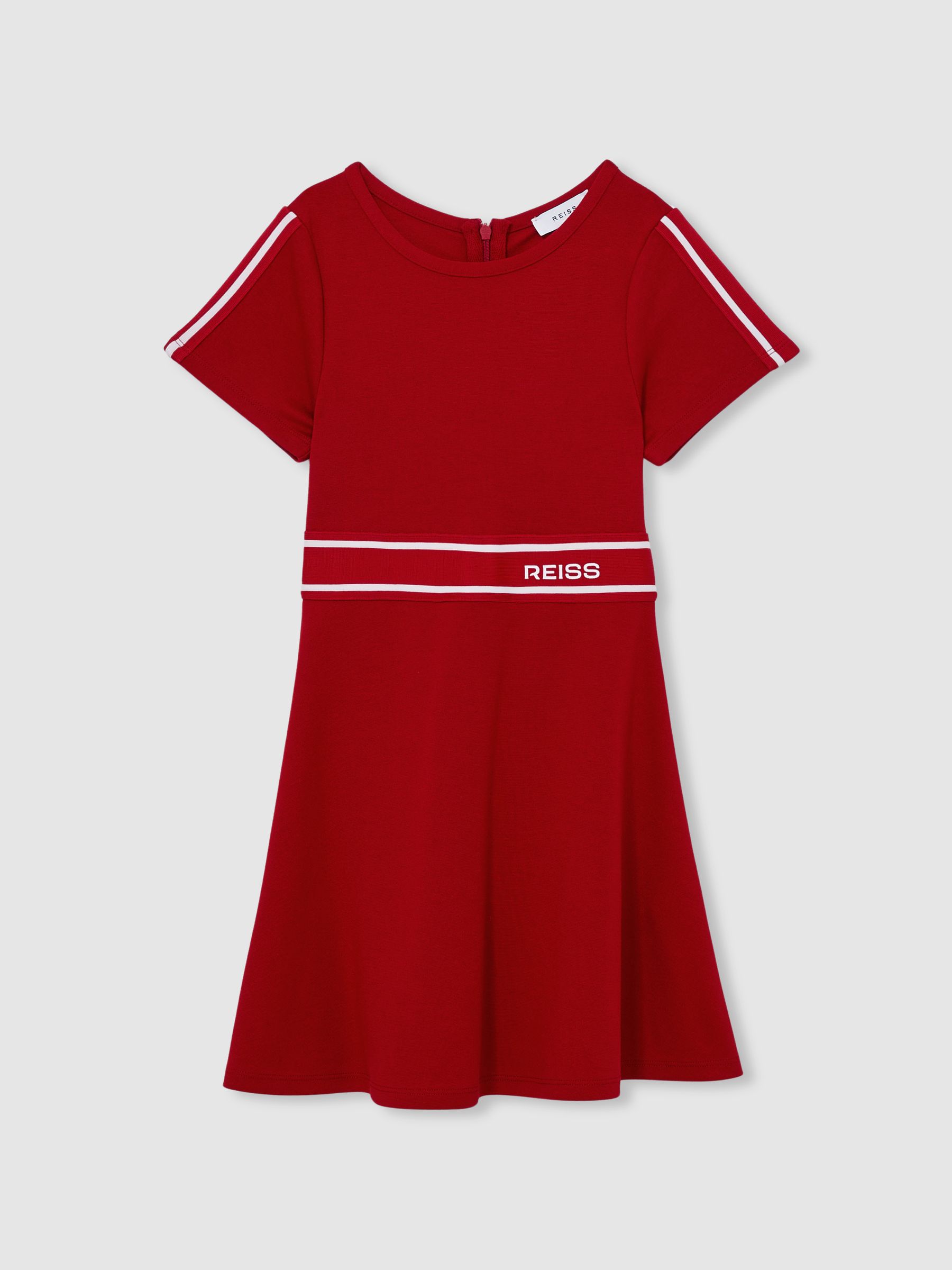 9-13 yrs Interlock-Jersey Logo-Waistband Dress in Red