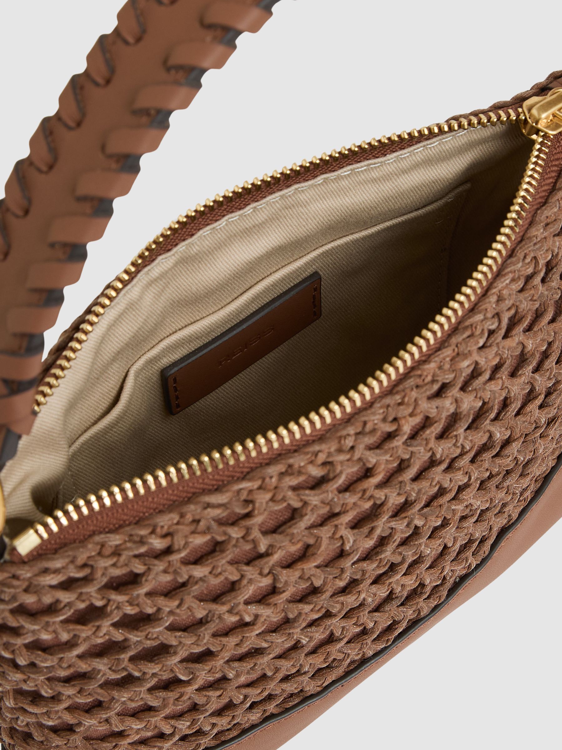 Weave Cross-Body Bag in Tan