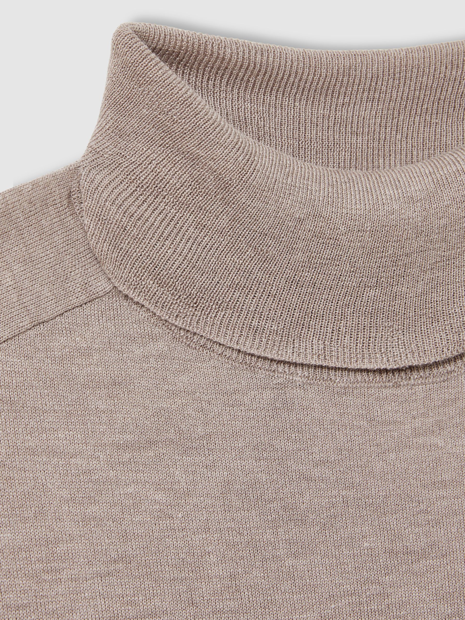 Roll-Neck Jumper With Cashmere in Mink