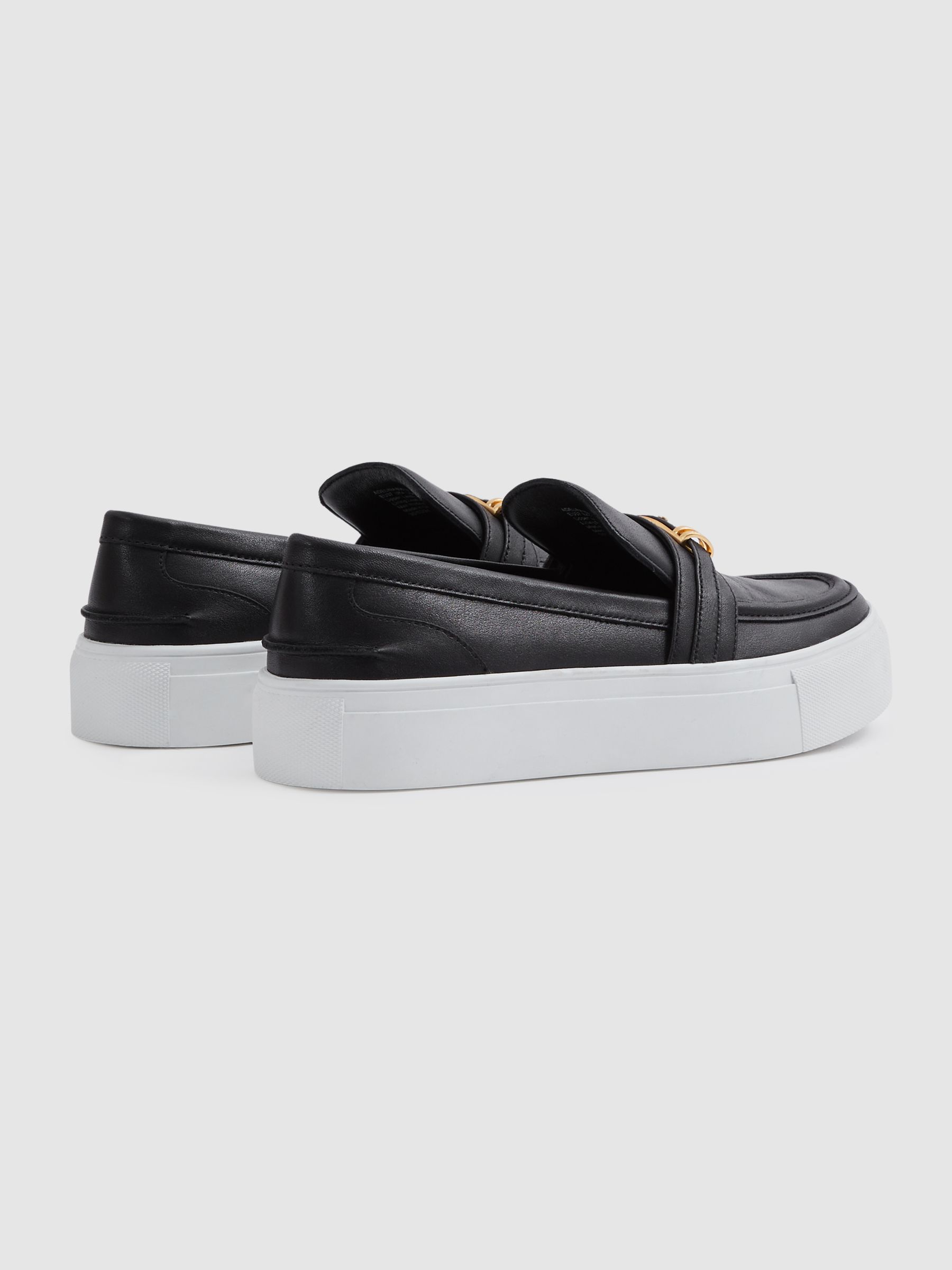 Leather Loafer Trainers in Black