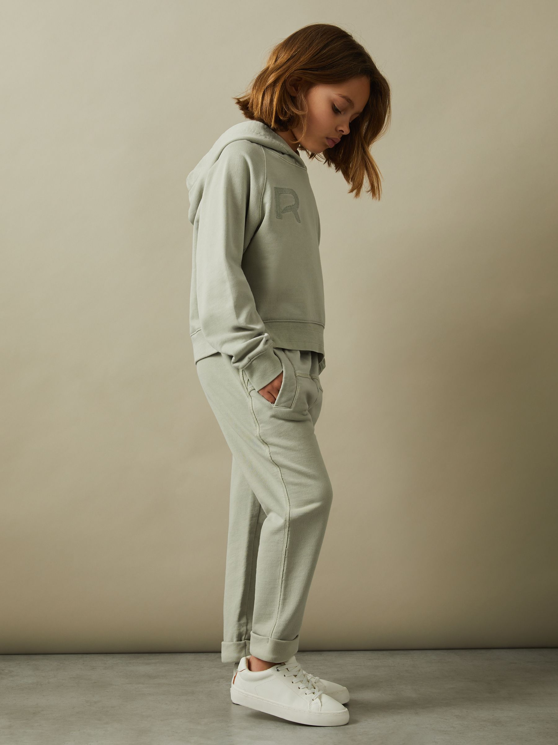 9-13 yrs Garment Dyed Cotton Joggers in Sage