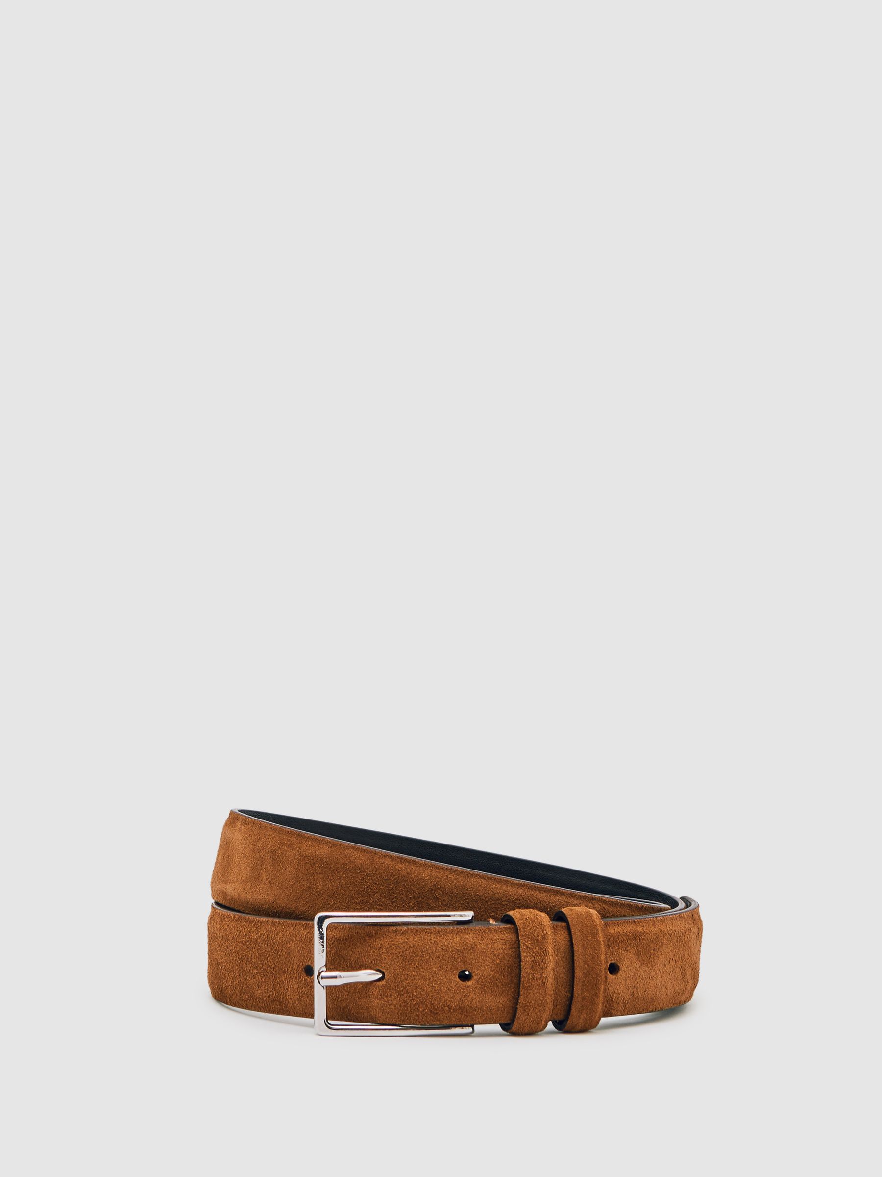 Suede Belt in Tobacco Brown