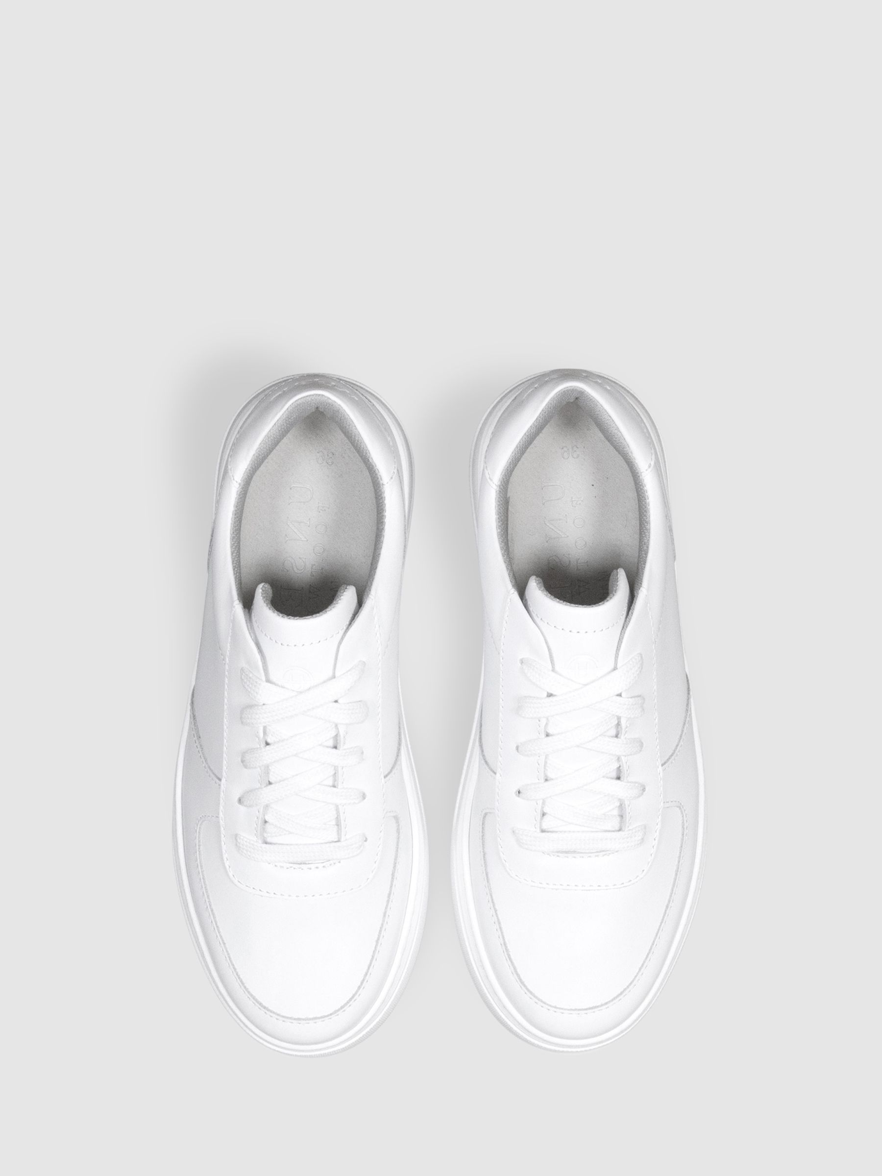 Unseen Footwear Leather Marais Trainers in White