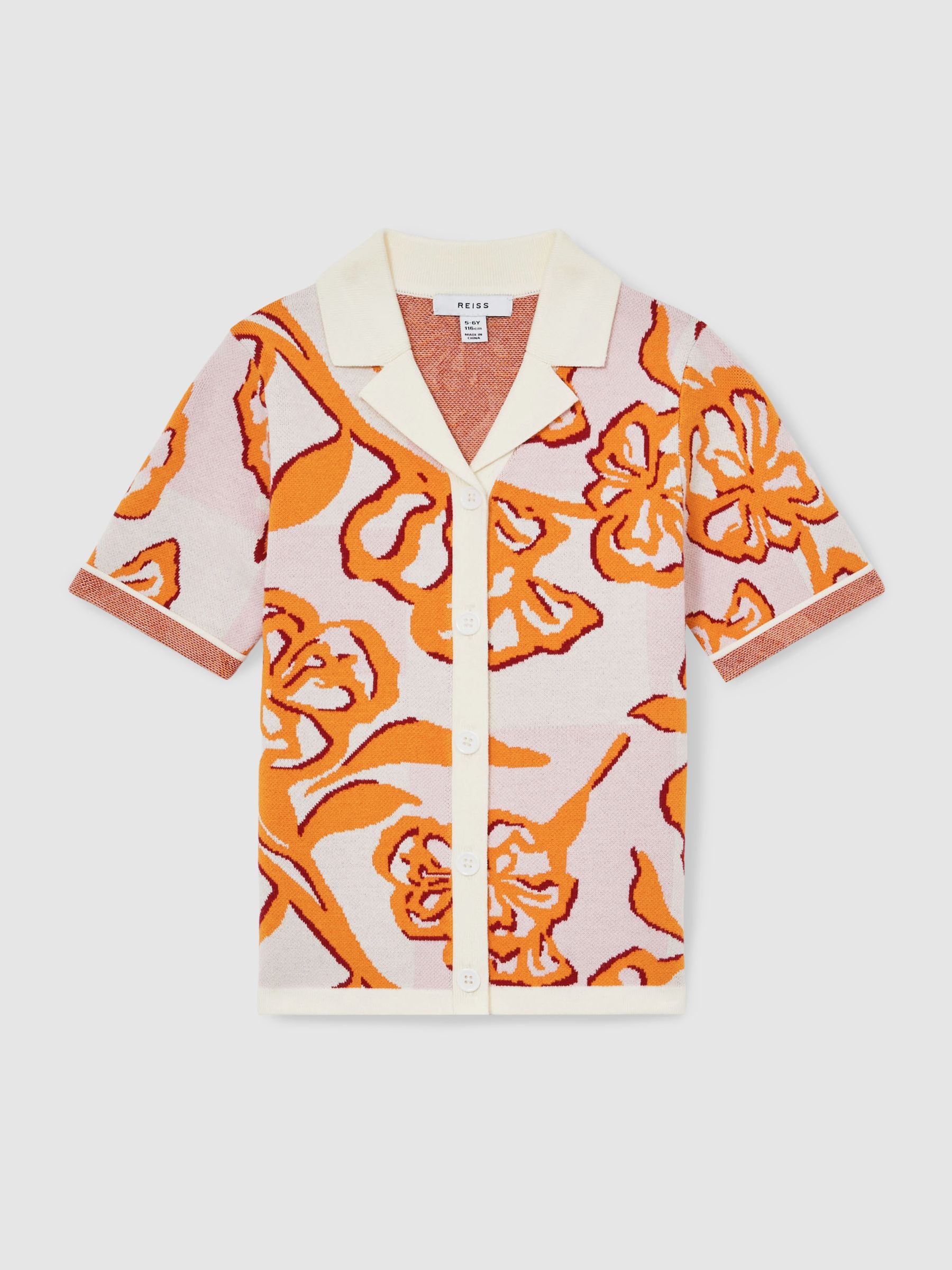 4-9 yrs Floral Intarsia Knit Top in Pink