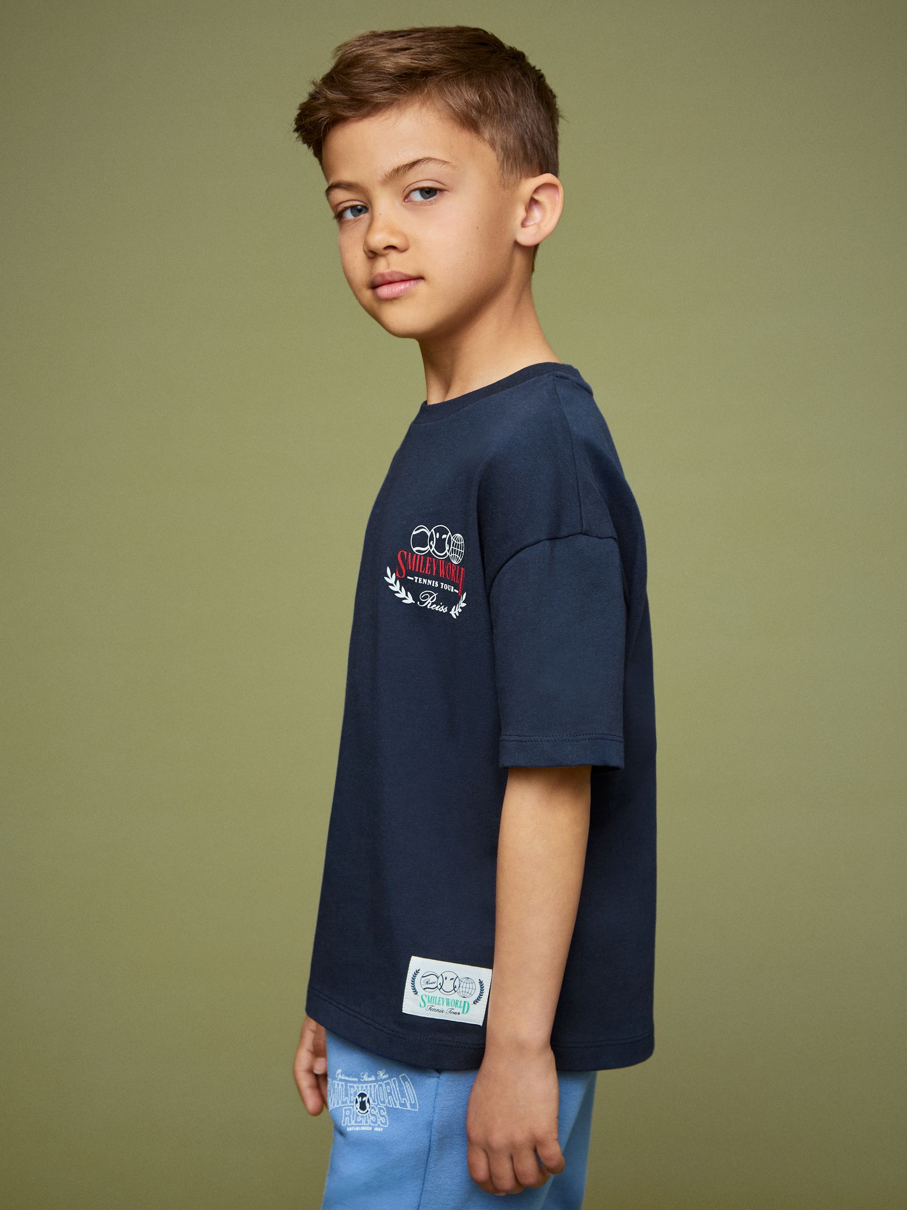 9-13 yrs SmileyWorld | Reiss Oversize T-Shirt in Navy