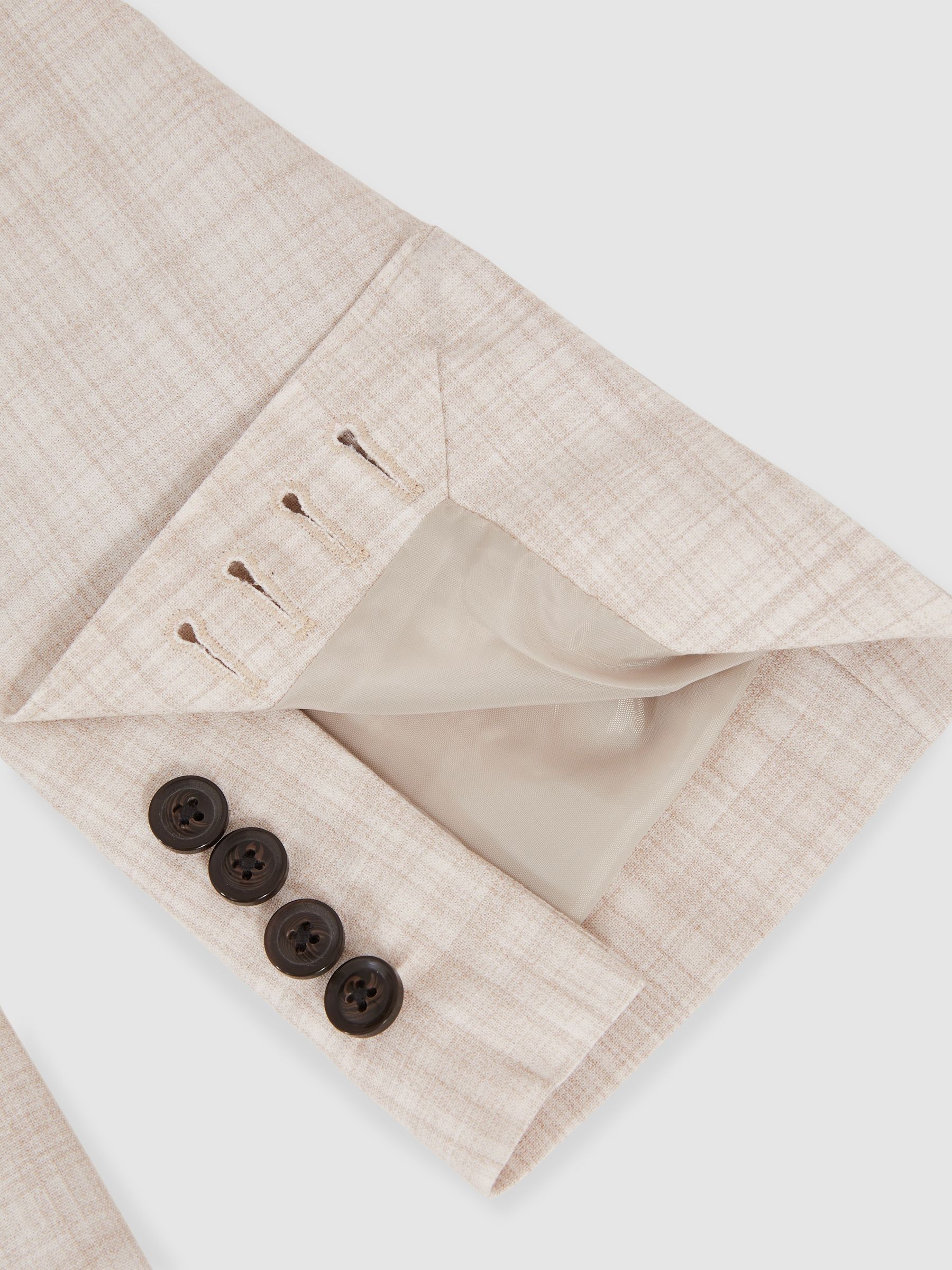 Double-Breasted Check Suit Blazer Regular-Fit in Stone