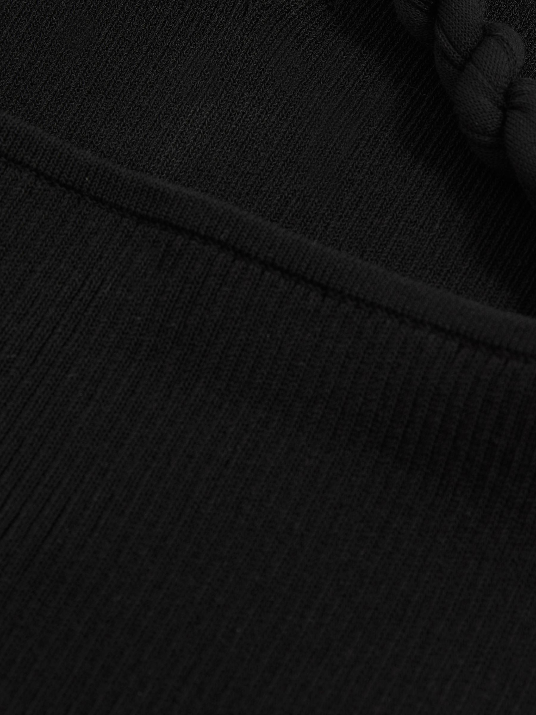 Twist-Strap Rib-Knit Vest in Black