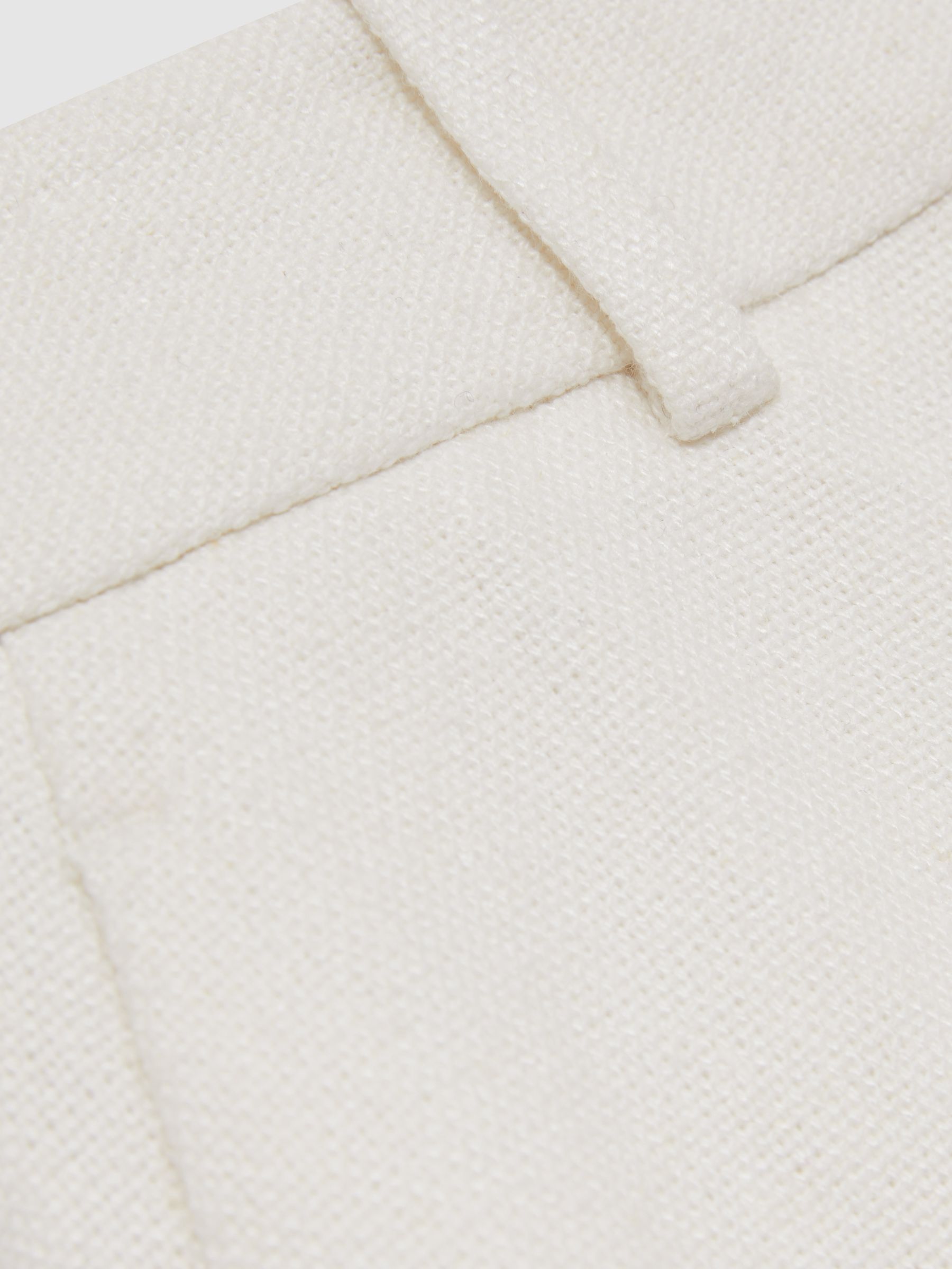 Linen-Blend Tailored Shorts in White