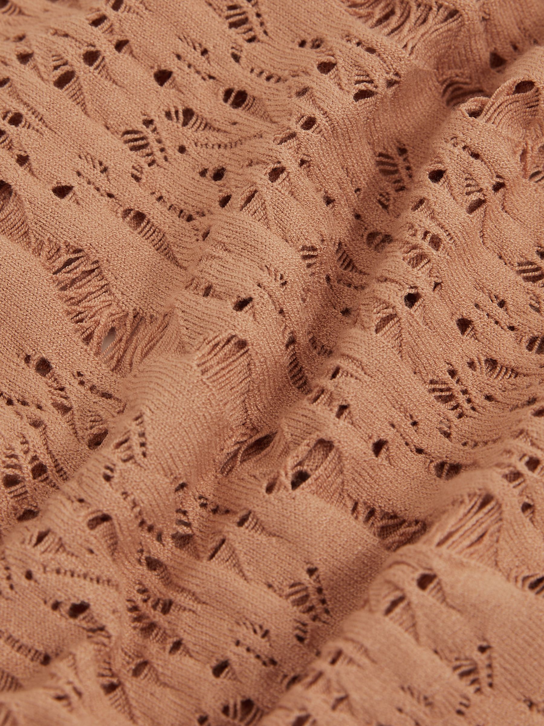 Atelier Ladder Knit High Neck Bodysuit in Tan