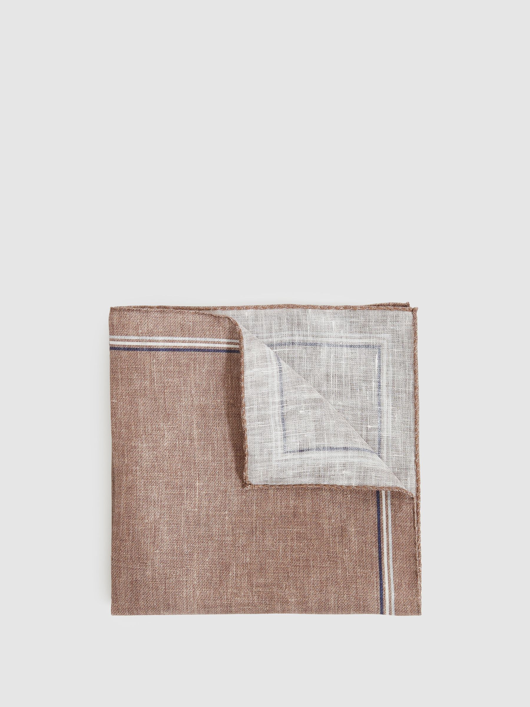 Linen Pocket Square in Soft Brown