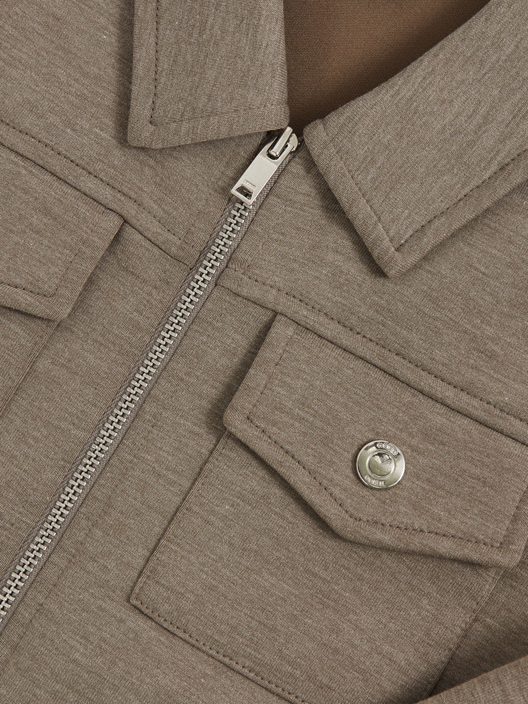 3-9 yrs Interlock Zip-Through Overshirt in Taupe Brown