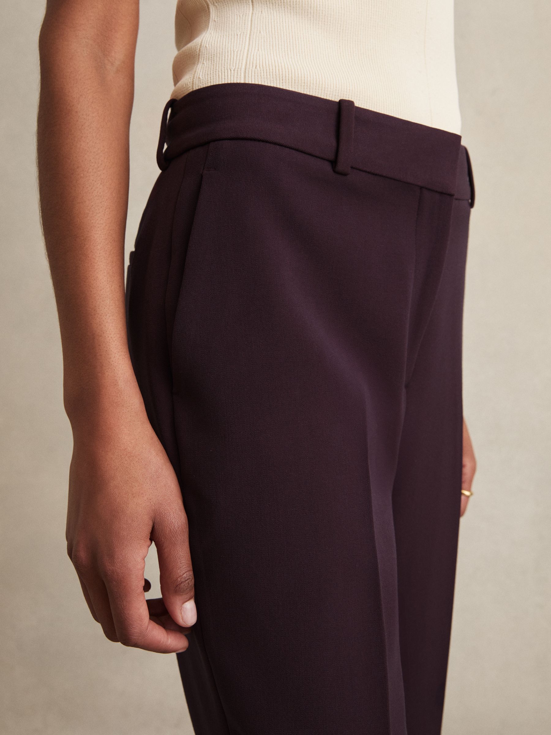 Petite Slim Fit Suit Trousers in Berry