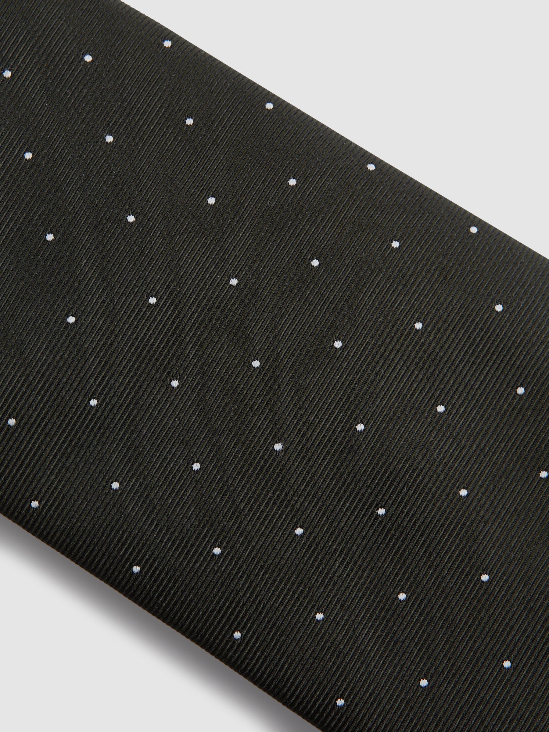 Polka Dot Silk Tie in Dark Green