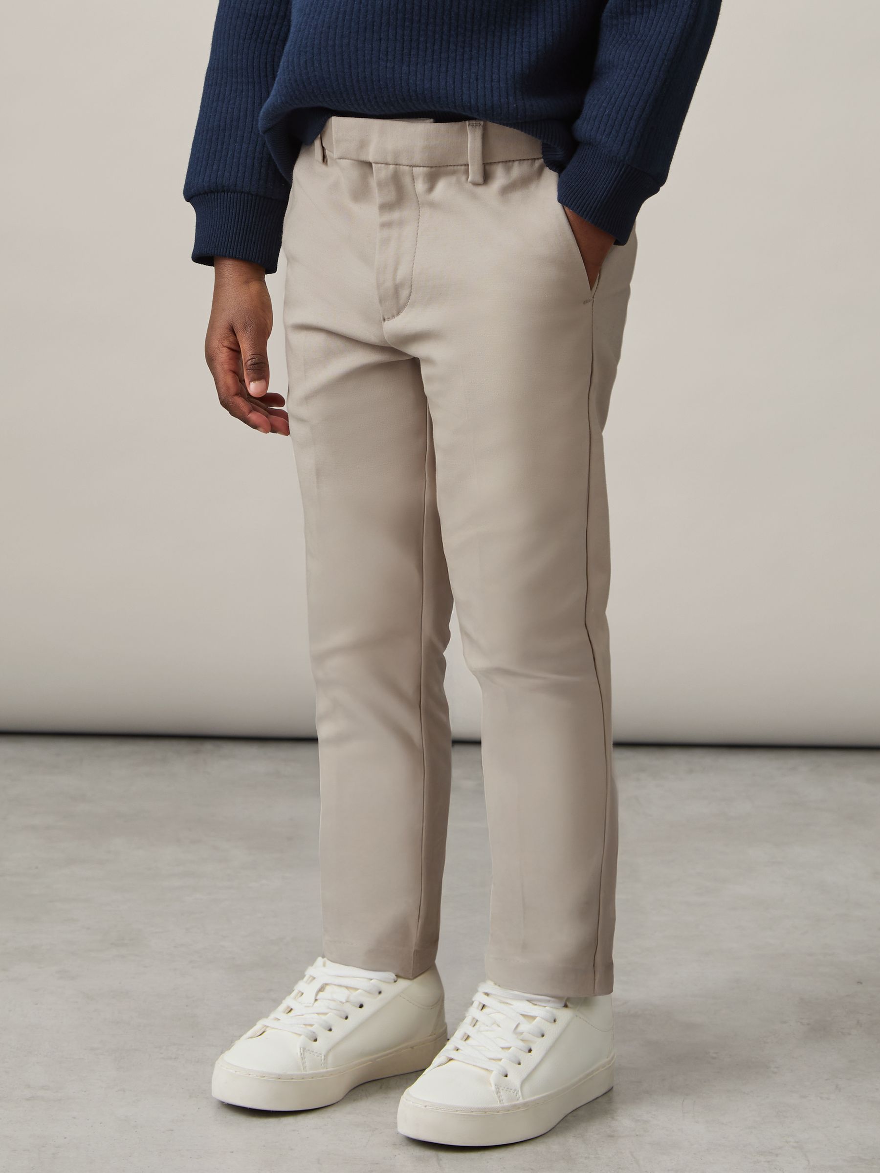 9-13 yrs Slim Fit Tapered Chinos in Stone